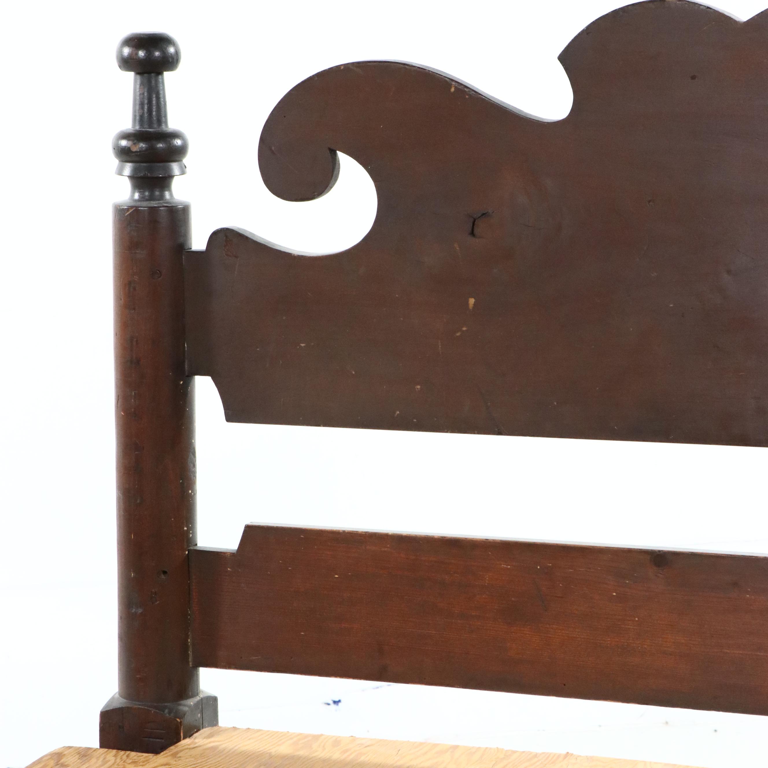 1850s American Federal Style Rope Bed Frame with Wooden Mattress Platform