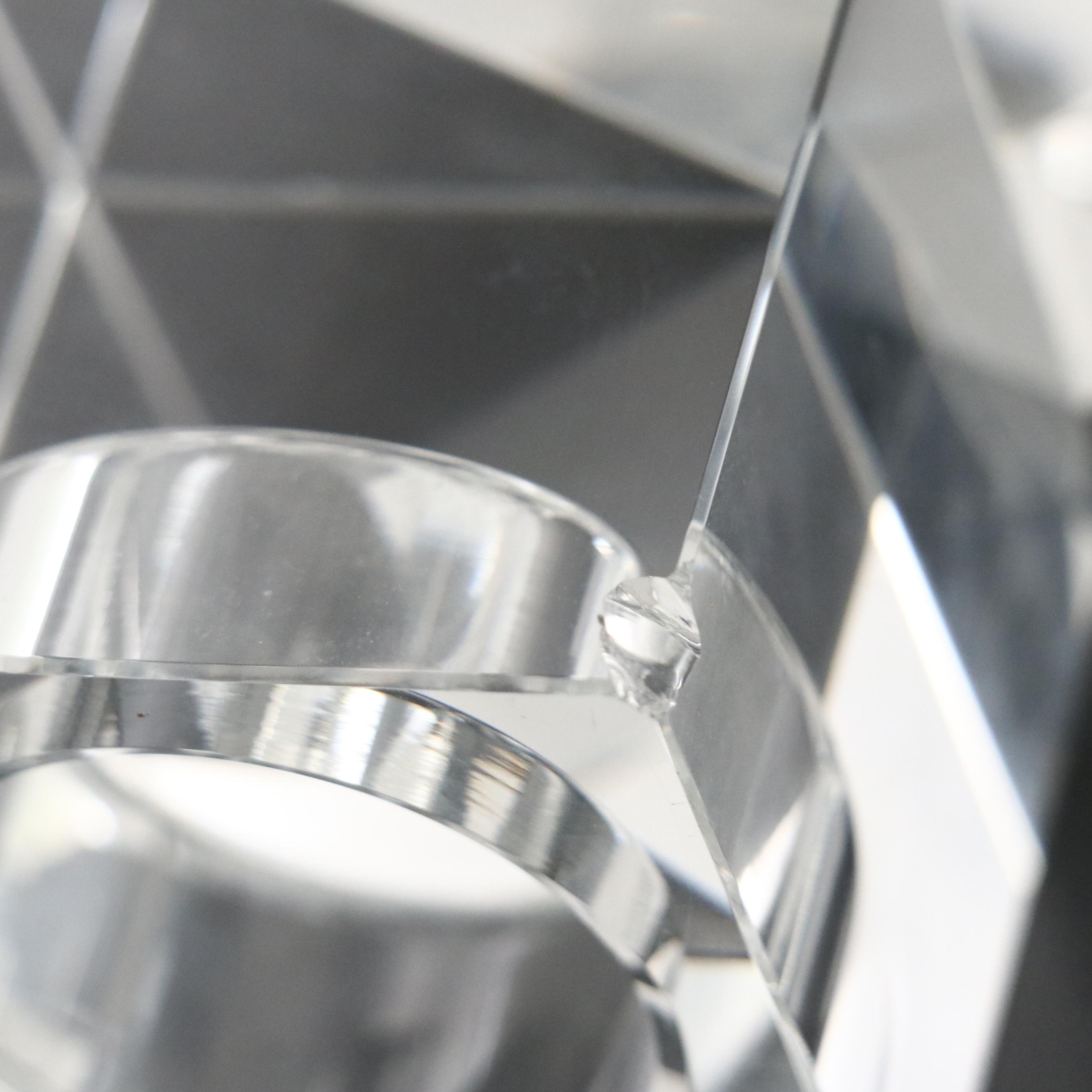 Simon Pearce "Woodbury" Glass Clock and Other Crystal Cube Votive Candlesticks