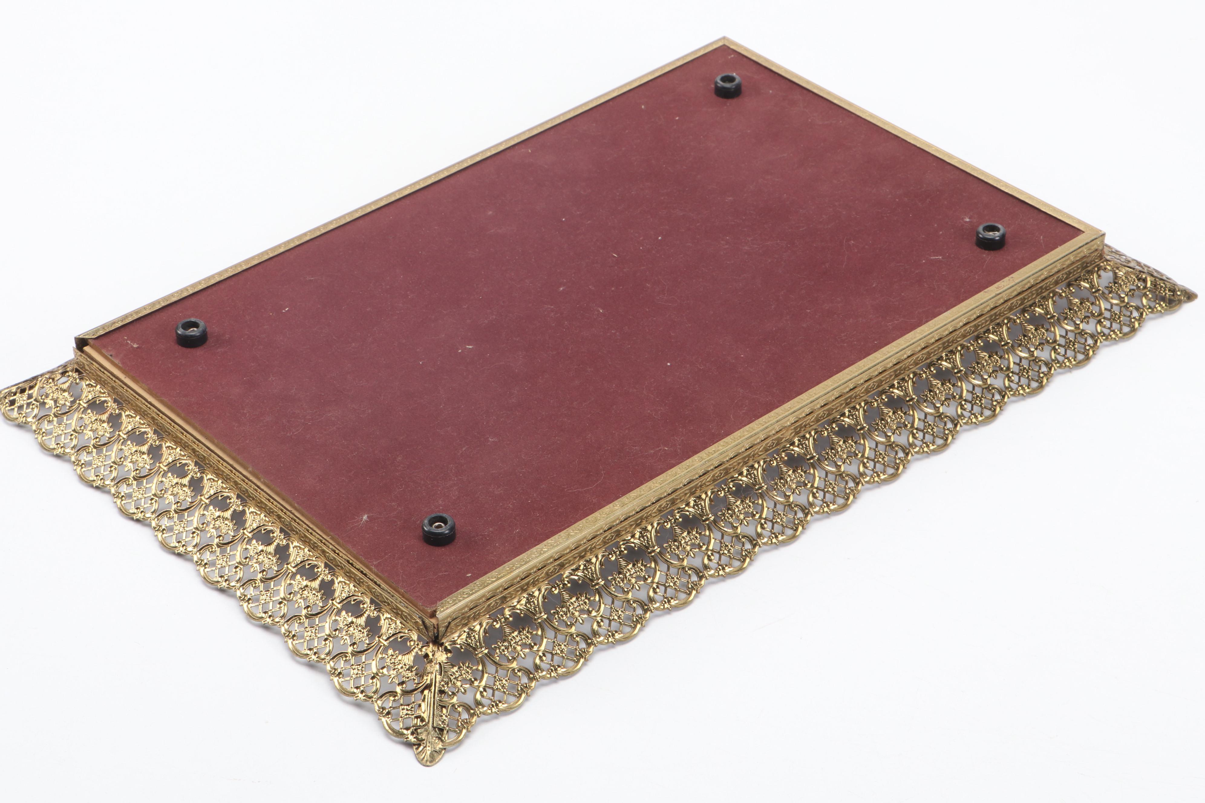 Reuge Lacquered Wood Music Box with Stainless Steel Two-Tiered Tray and More