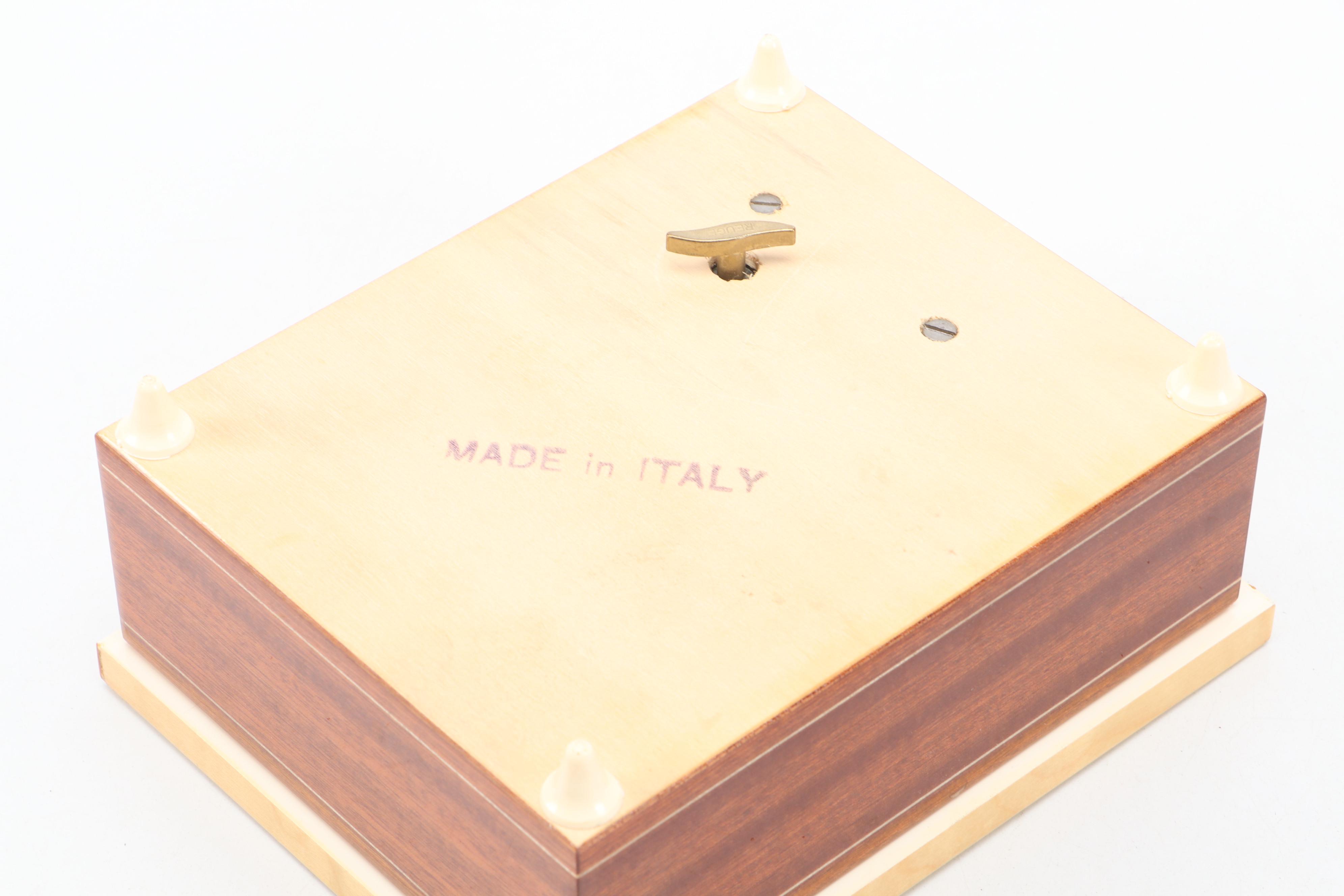 Reuge Lacquered Wood Music Box with Stainless Steel Two-Tiered Tray and More