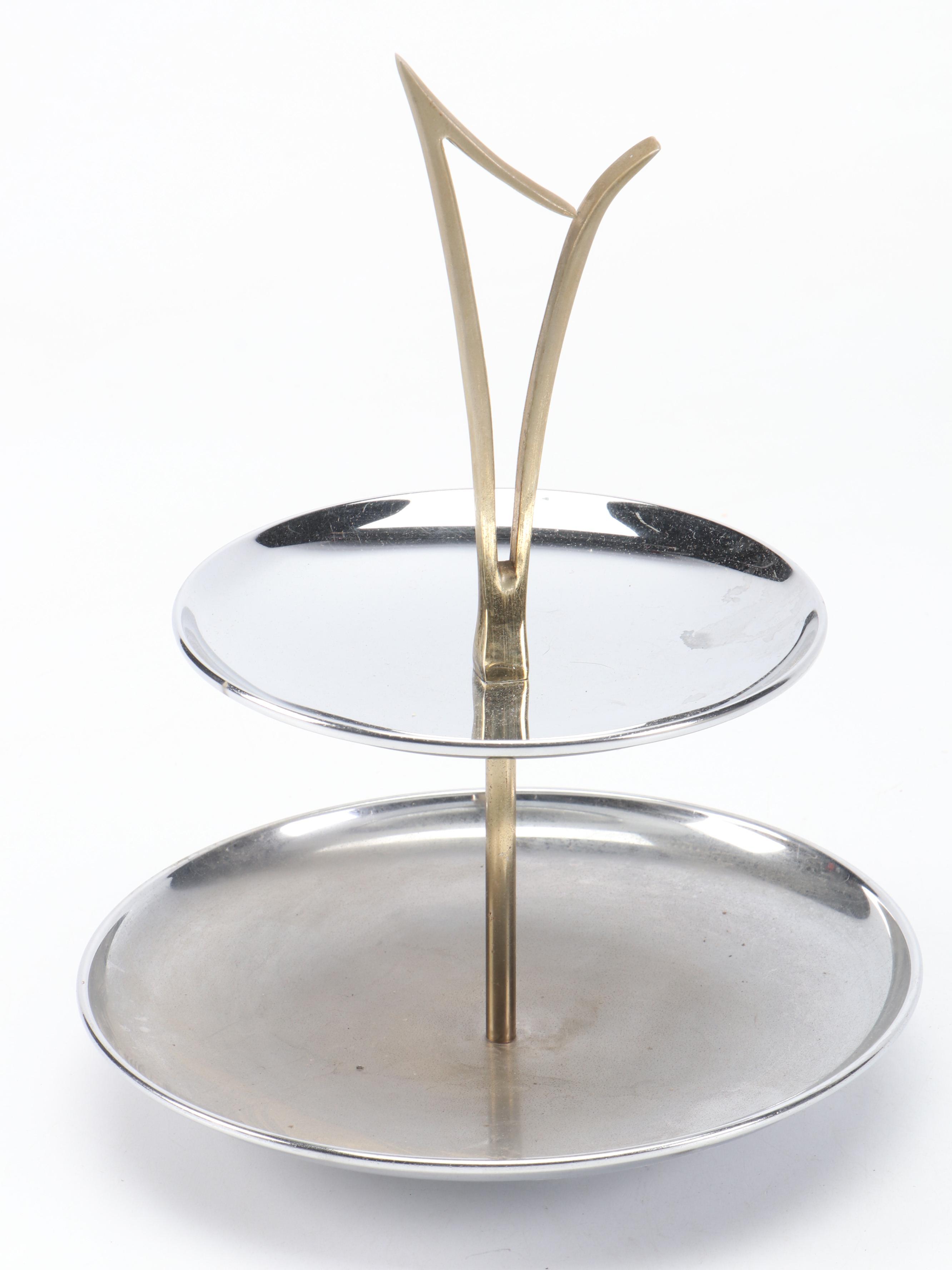 Reuge Lacquered Wood Music Box with Stainless Steel Two-Tiered Tray and More