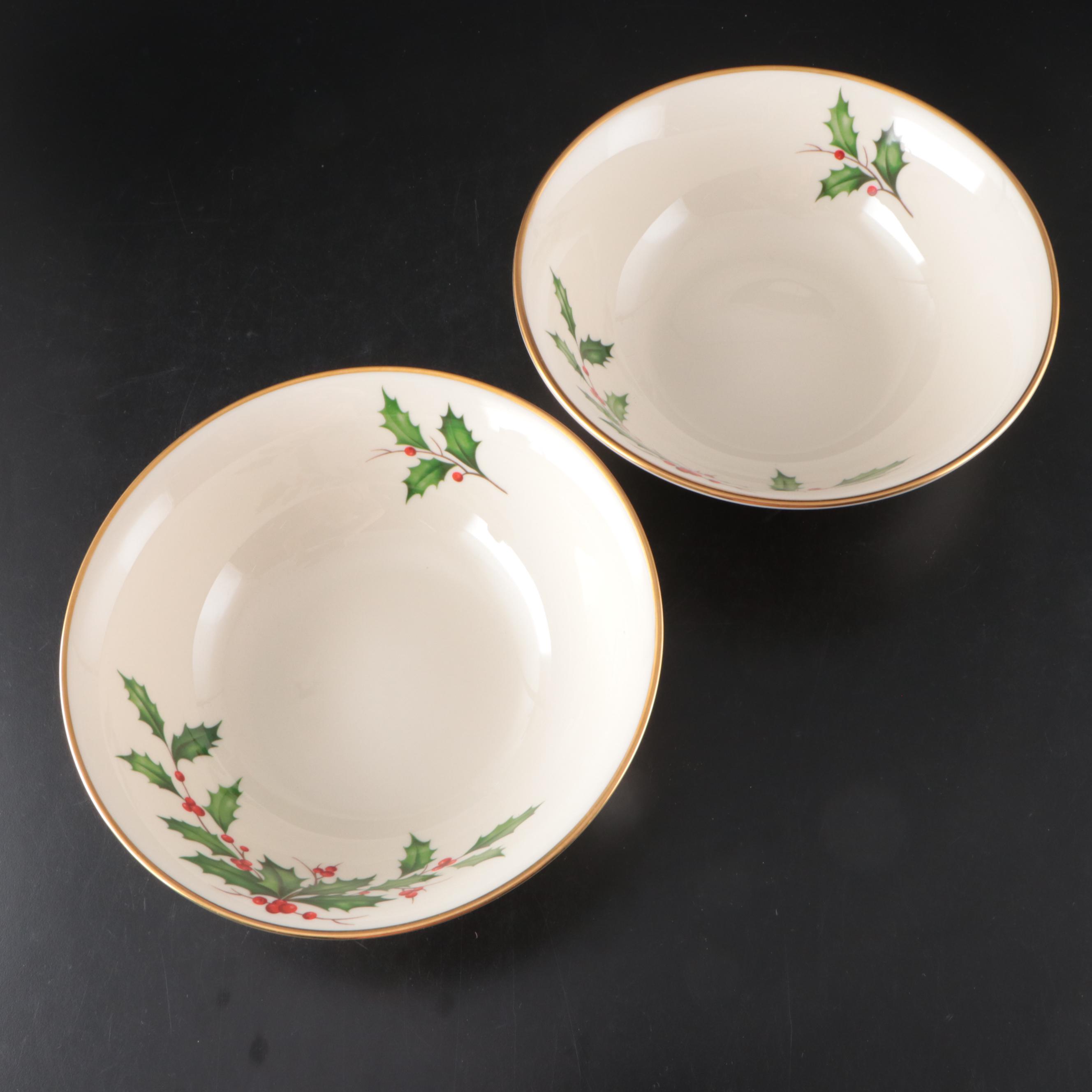 Lenox Bone China "Holiday" Platters, Bowls, and Other Table Accessories