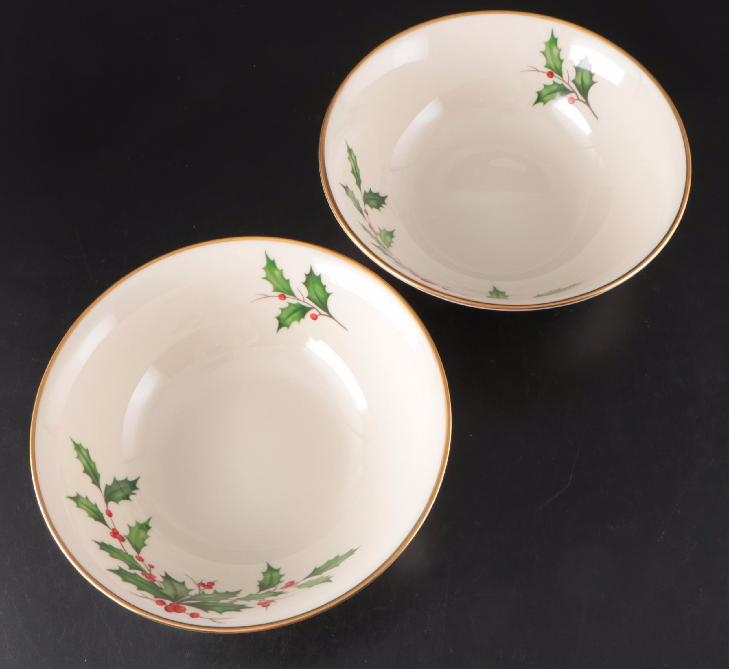 Lenox Bone China "Holiday" Platters, Bowls, and Other Table Accessories