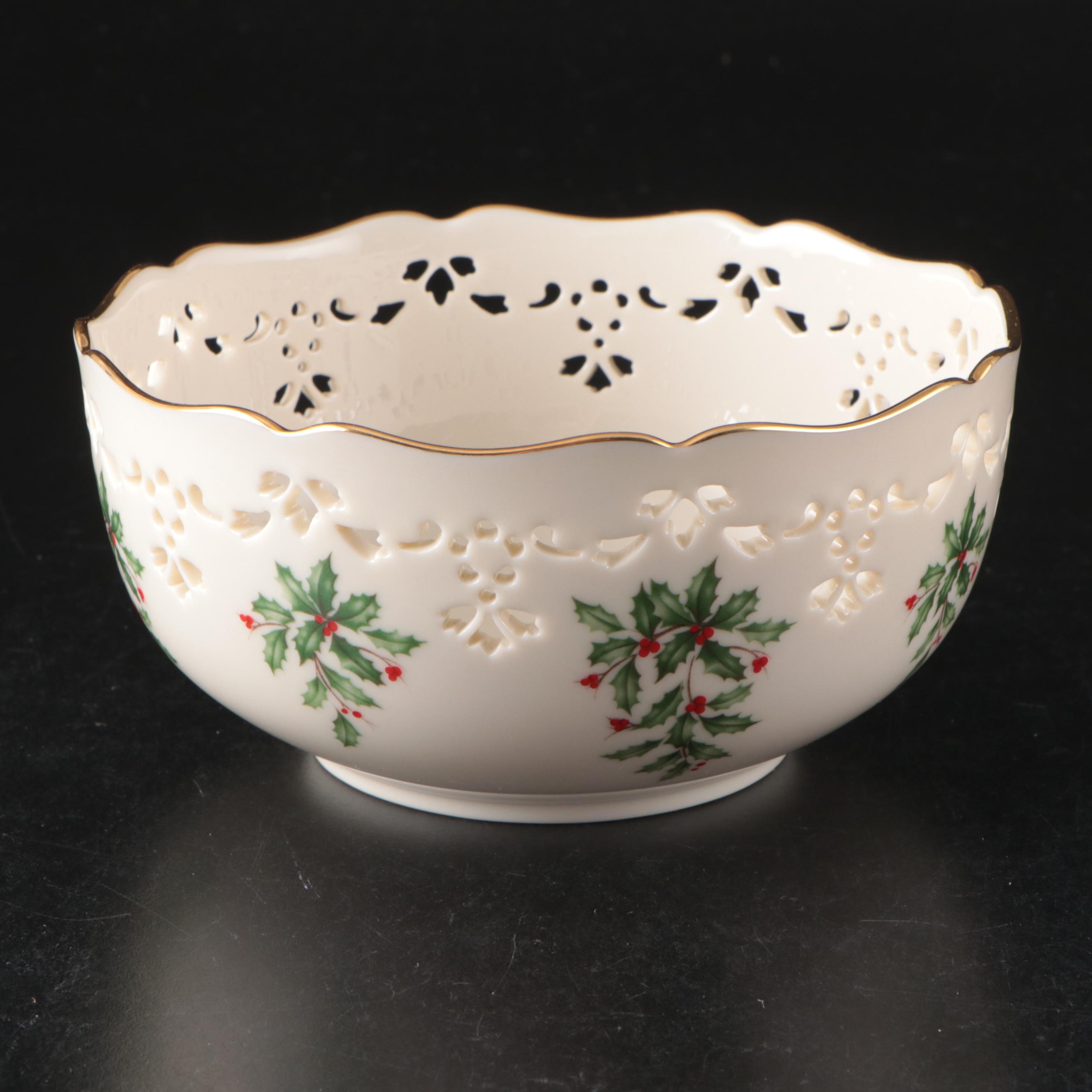 Lenox Bone China "Holiday" Platters, Bowls, and Other Table Accessories