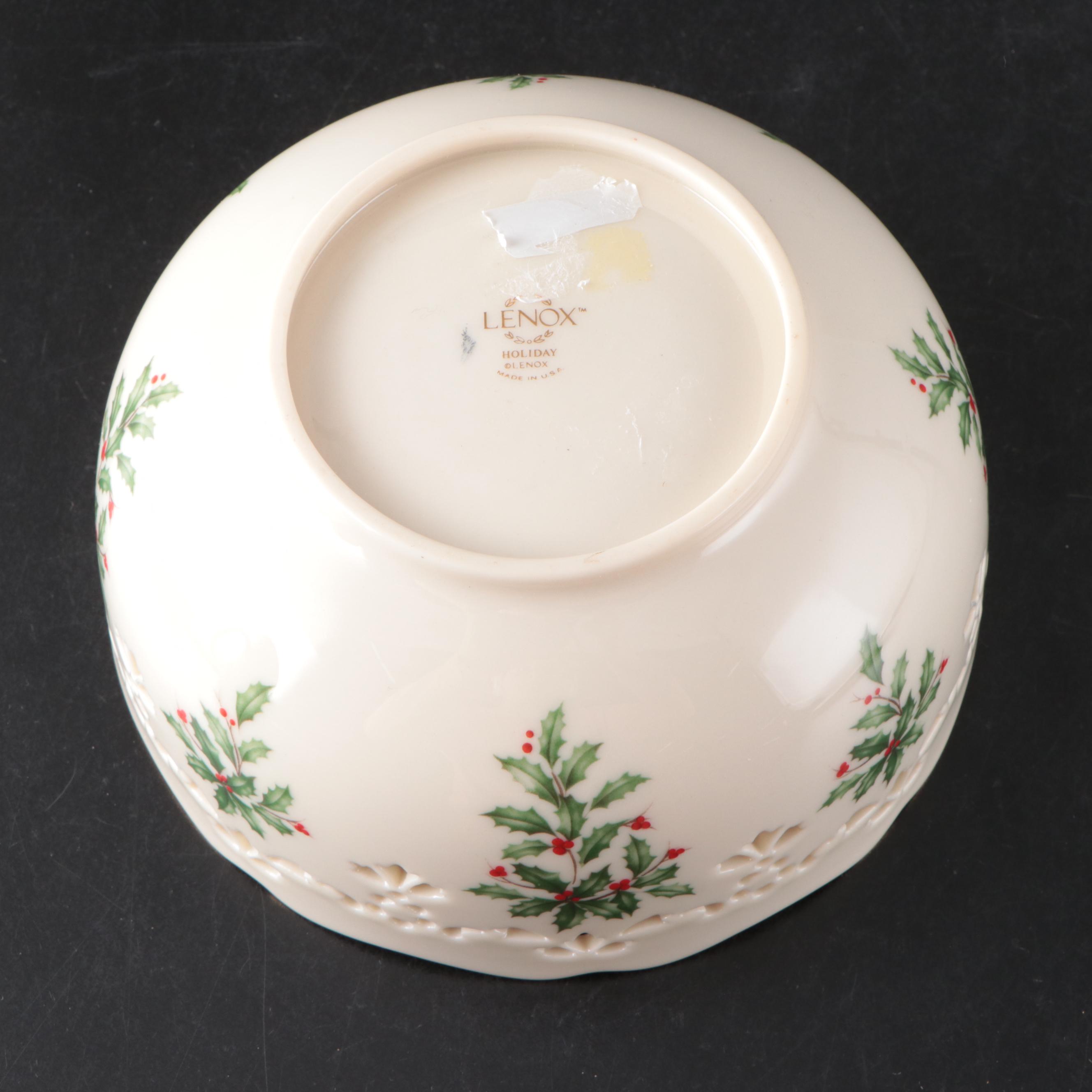 Lenox Bone China "Holiday" Platters, Bowls, and Other Table Accessories