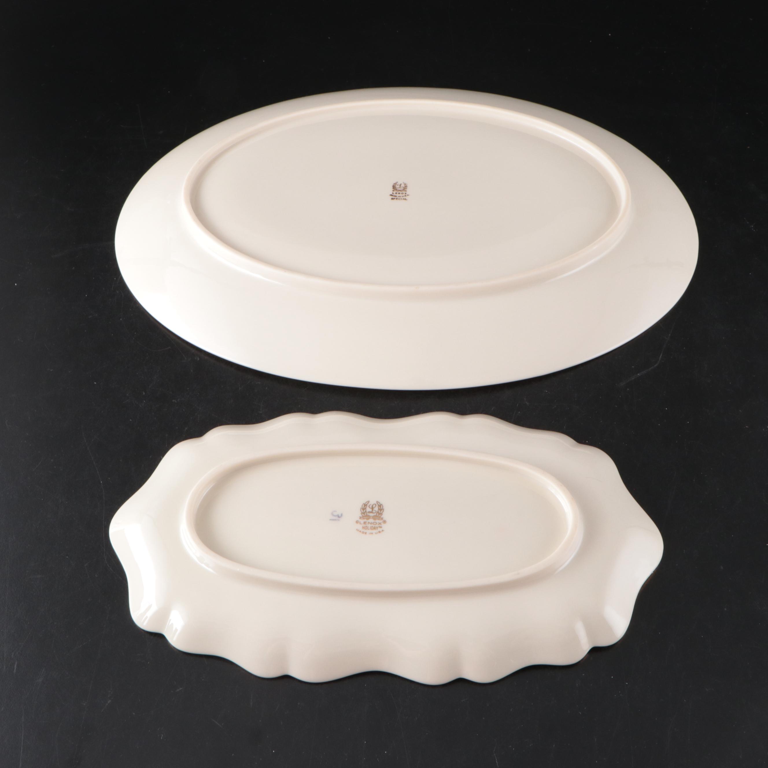 Lenox Bone China "Holiday" Platters, Bowls, and Other Table Accessories
