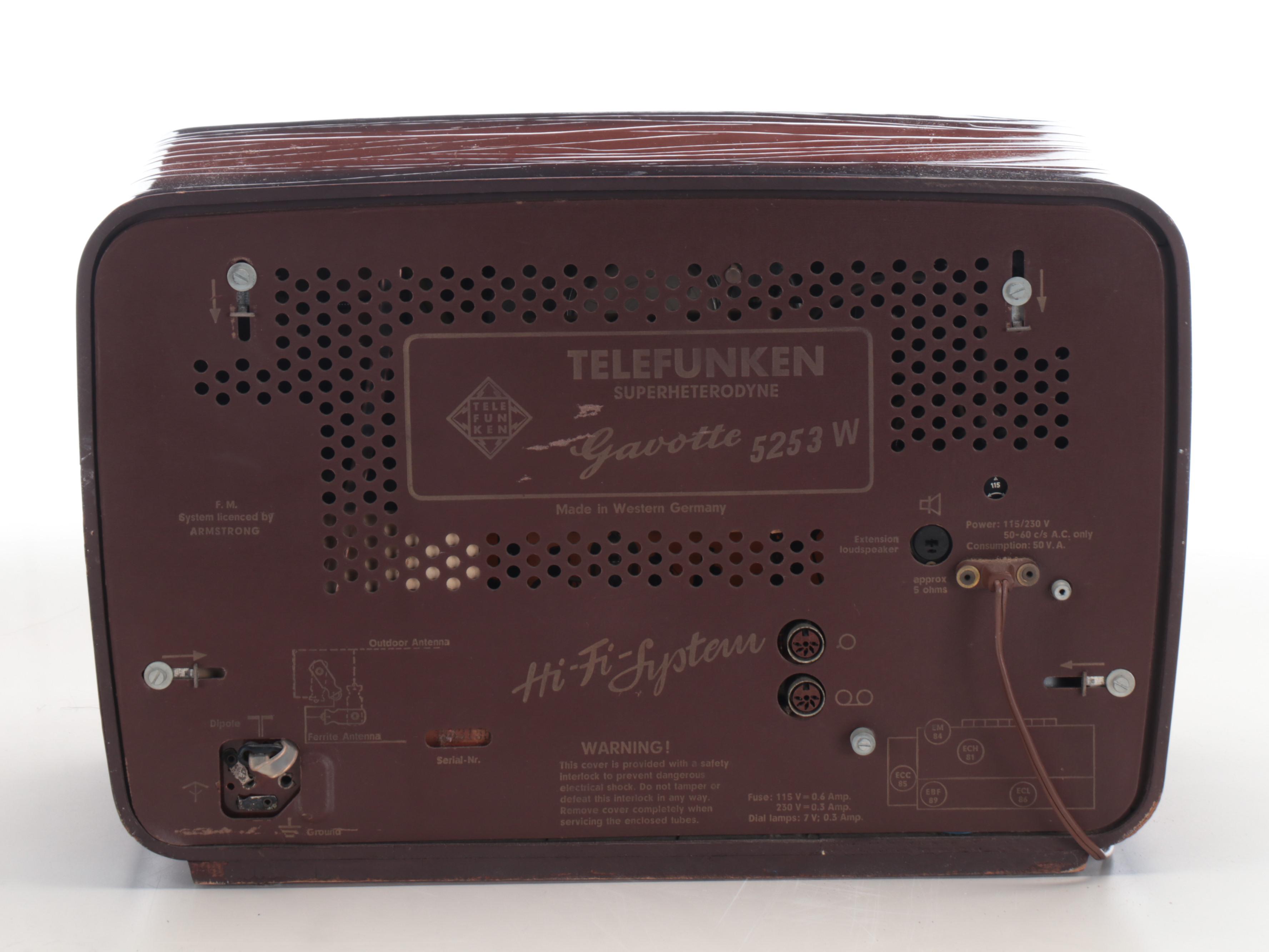 Telefunken "Gavotte" West German Export Tube Radio, 1960s