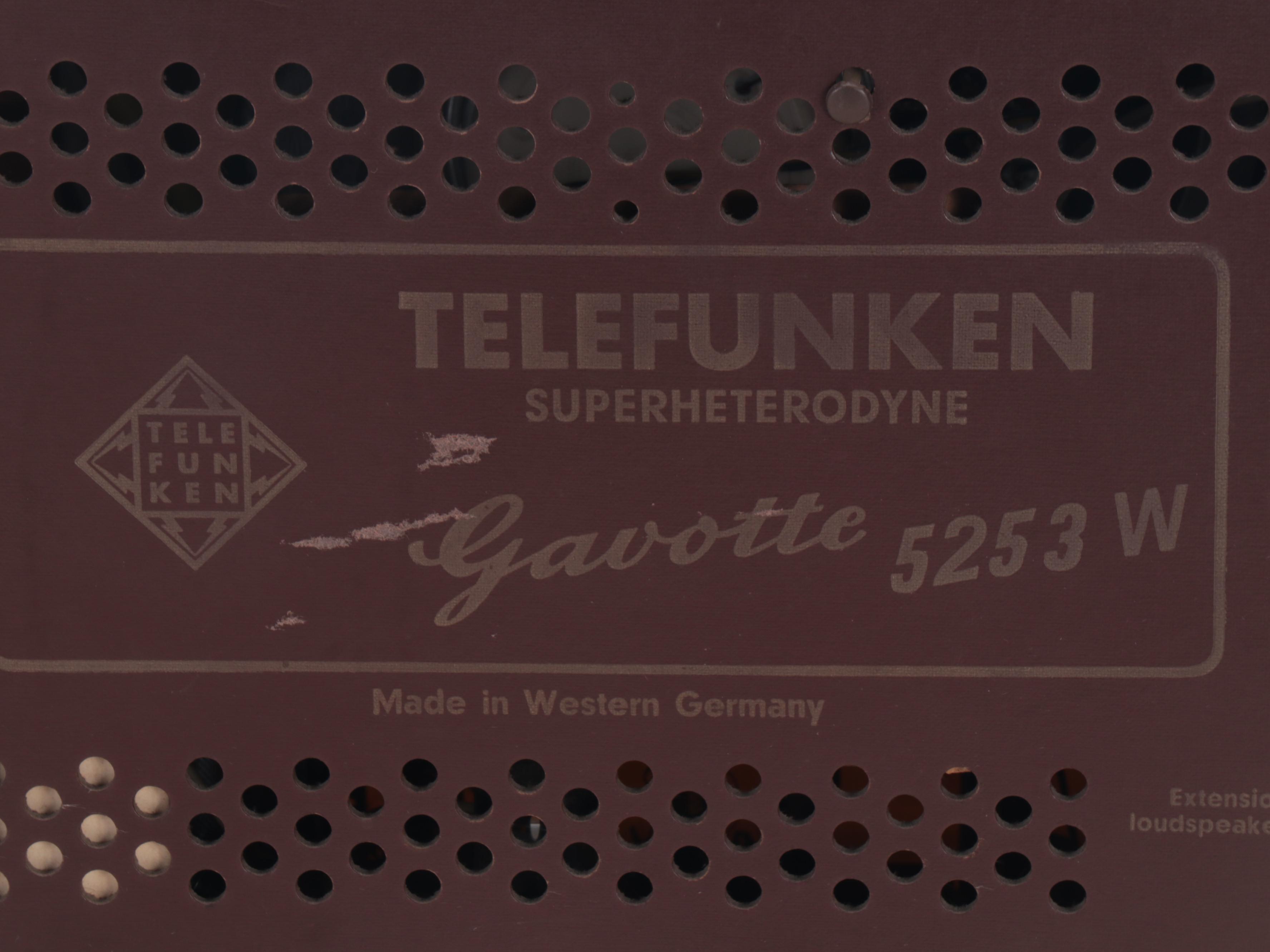 Telefunken "Gavotte" West German Export Tube Radio, 1960s