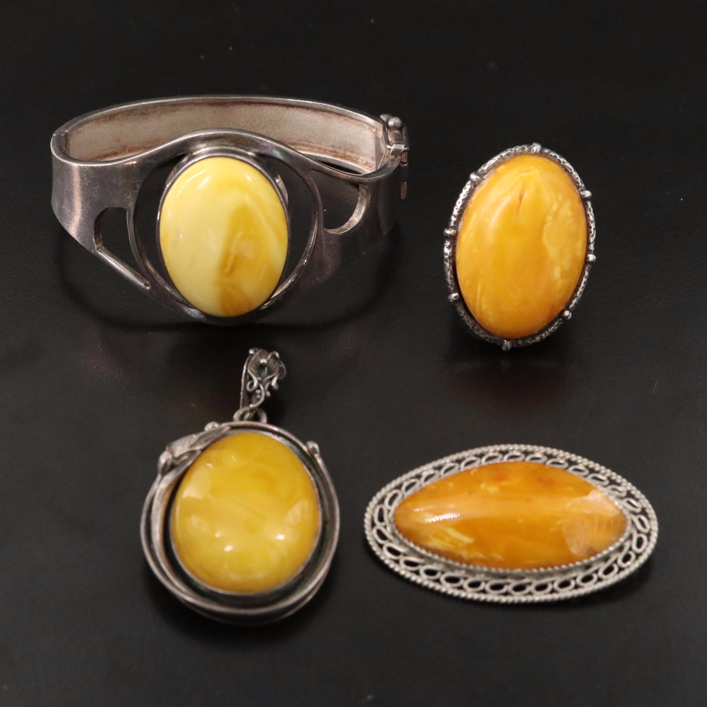 Sterling Amber Jewelry Featuring Mutton Fat