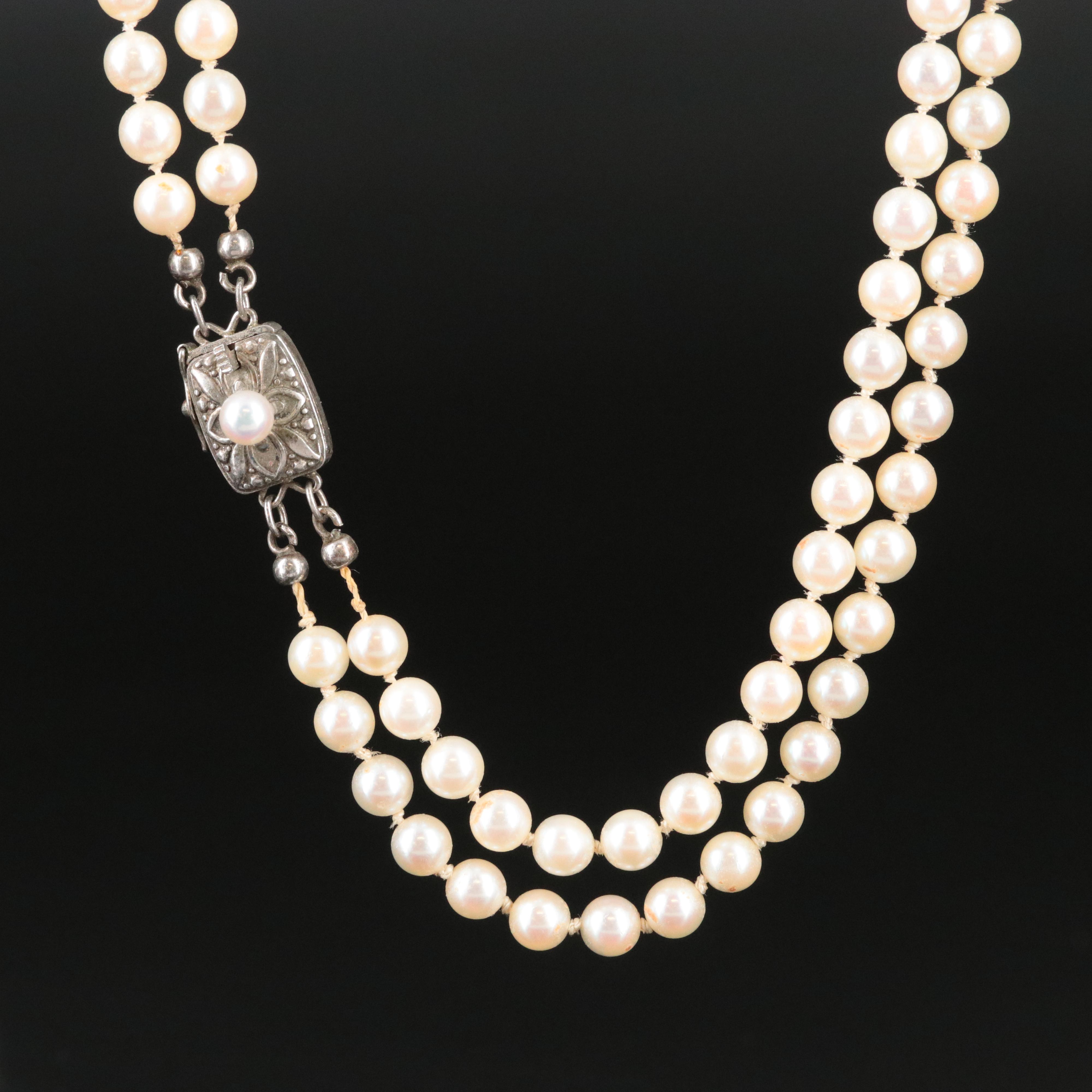 Mikimoto Pearl Necklace with Sterling Clasp