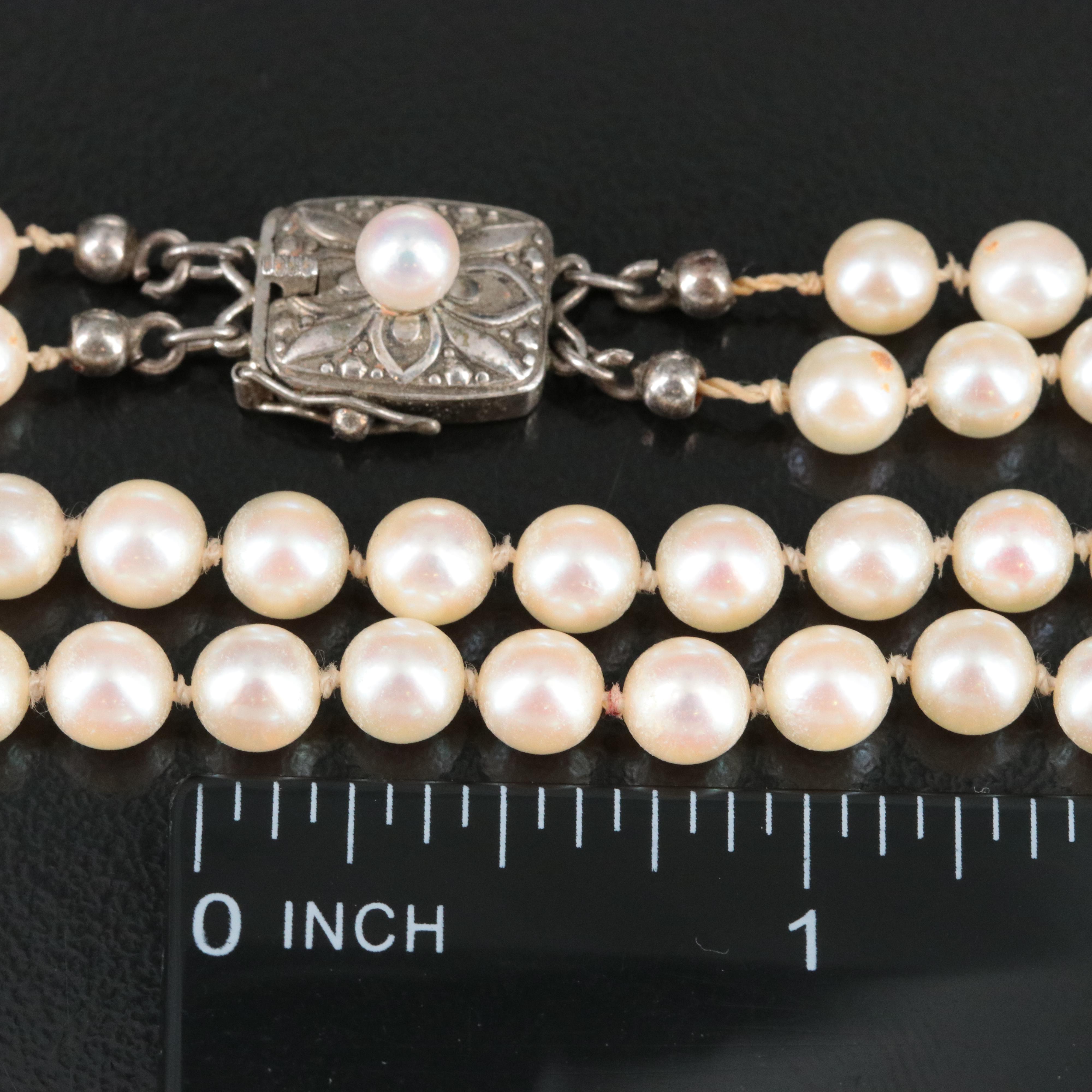 Mikimoto Pearl Necklace with Sterling Clasp