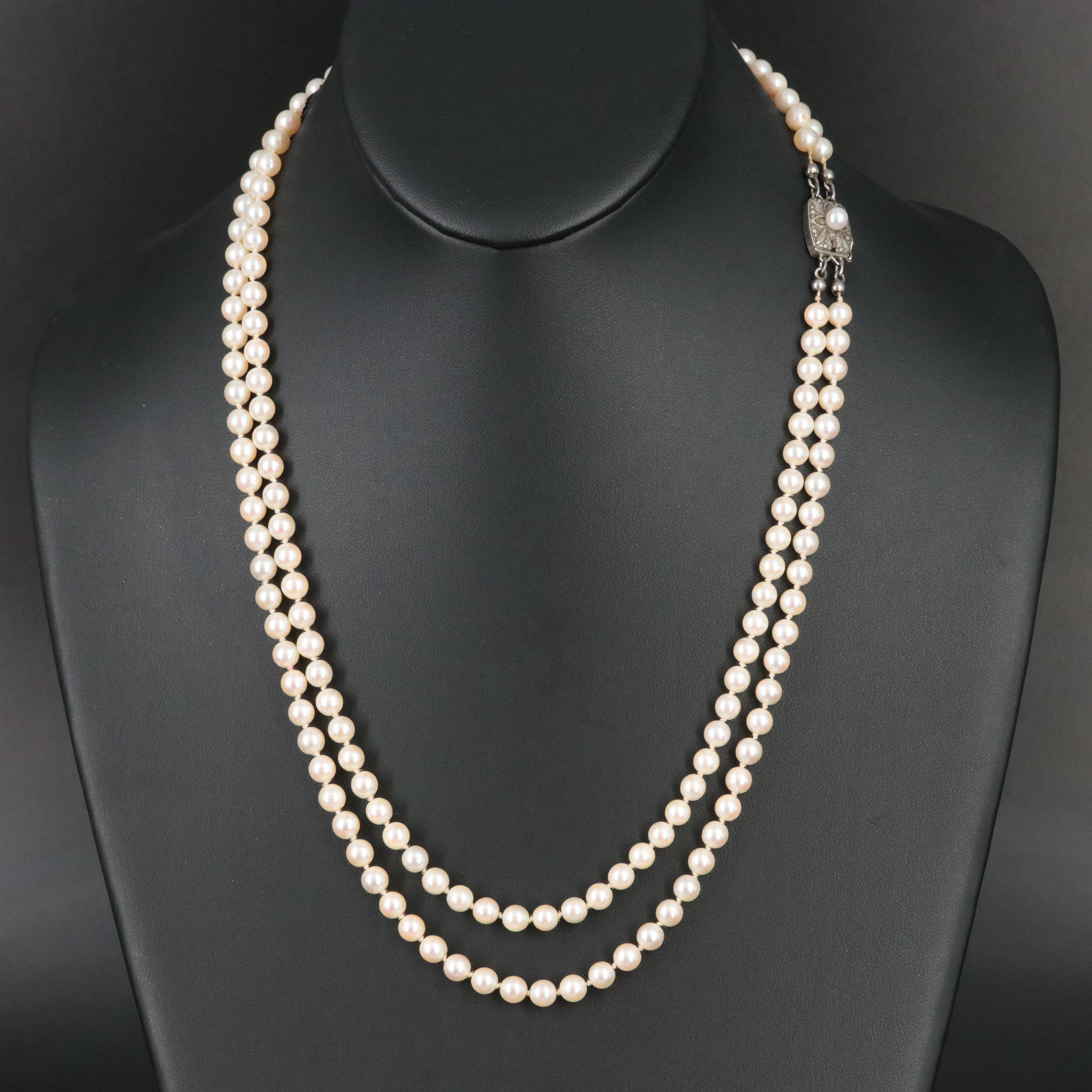 Mikimoto Pearl Necklace with Sterling Clasp