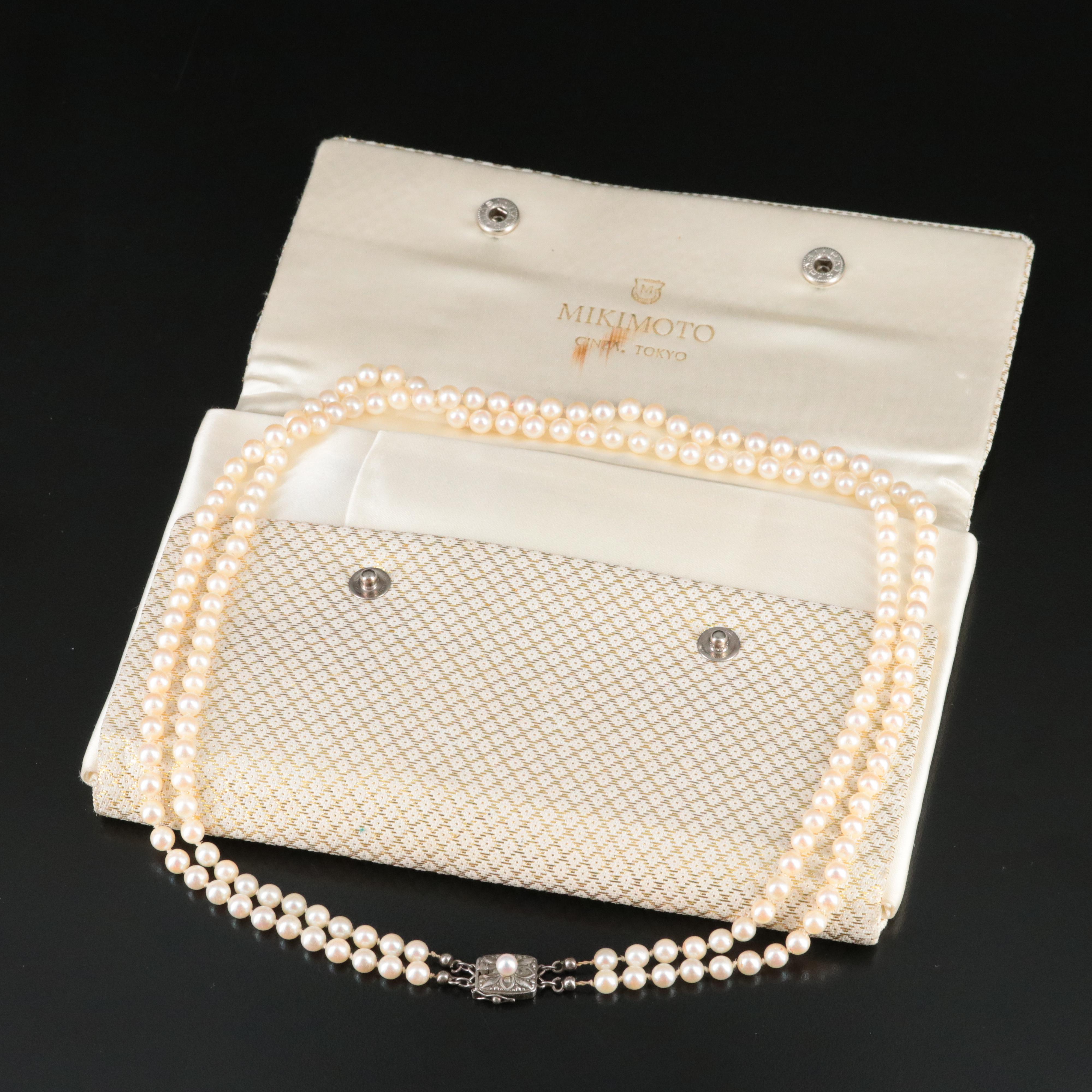 Mikimoto Pearl Necklace with Sterling Clasp