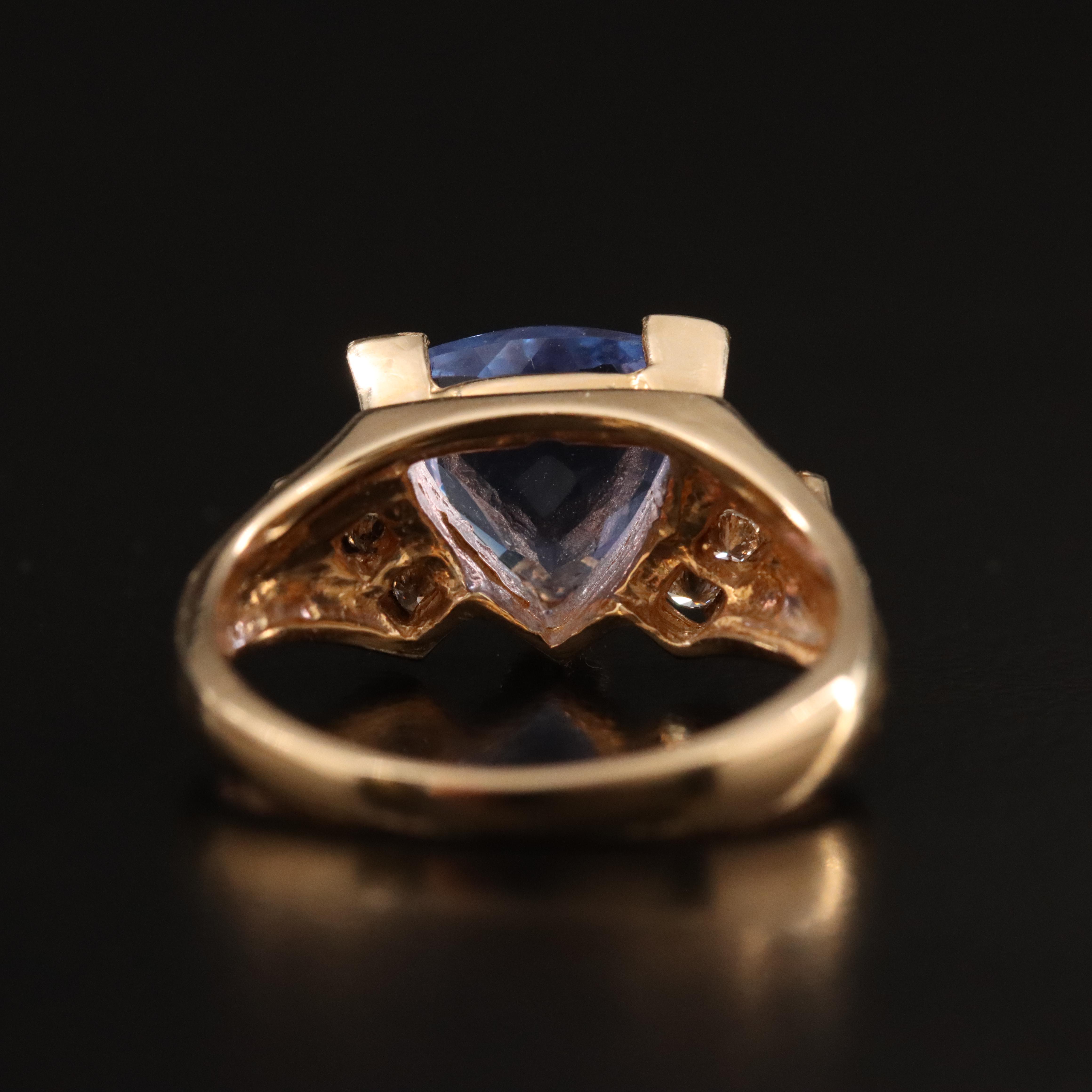 14K Color Change Fluorite and Diamond Ring