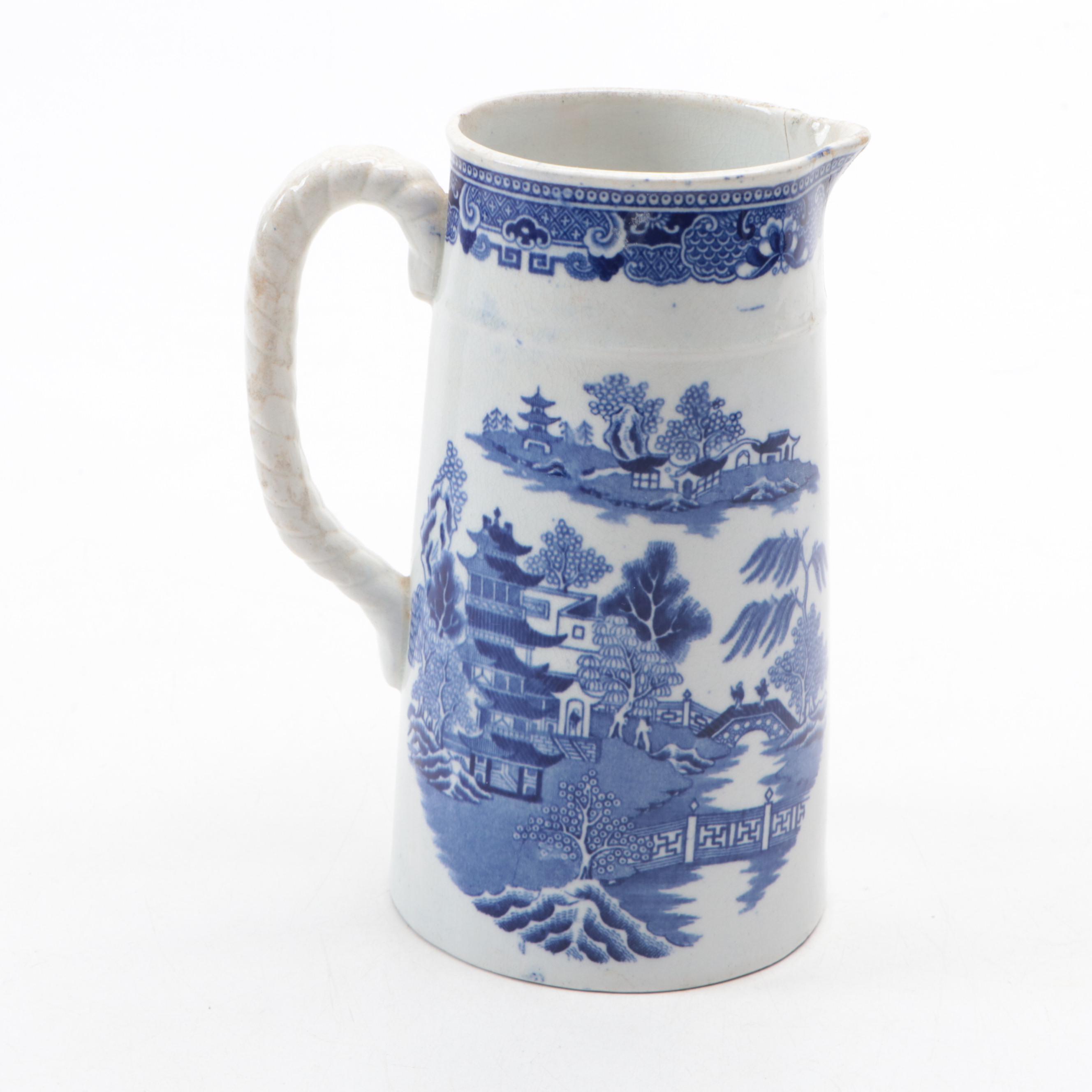 Coalport Bone China "Willow" Cups and Saucers with Ridways Pitcher