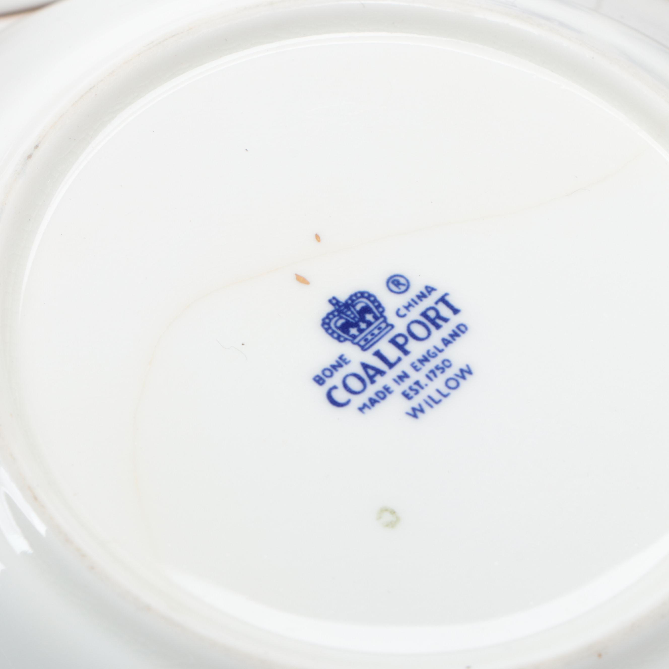 Coalport Bone China "Willow" Cups and Saucers with Ridways Pitcher