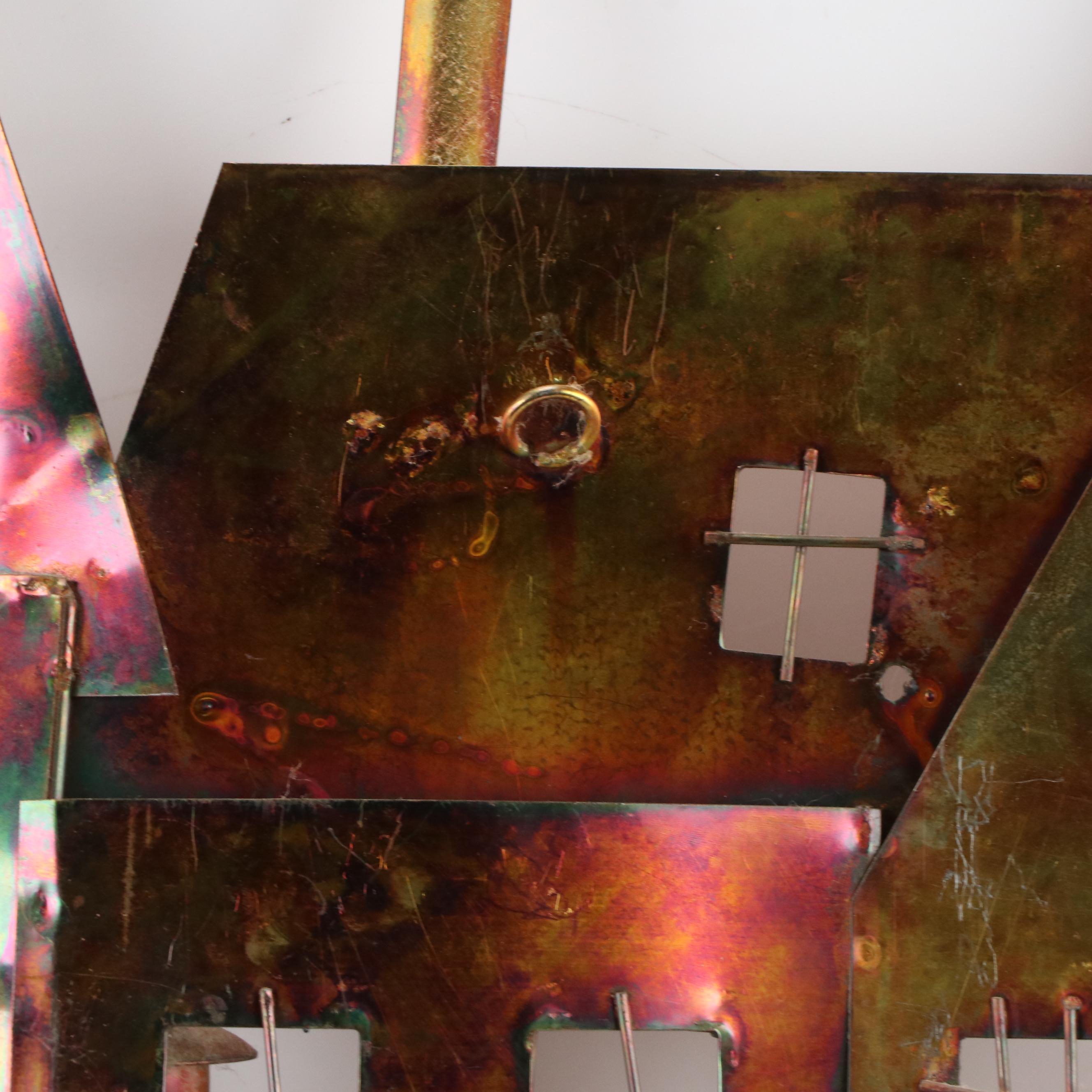 Copper Relief Wall Sculpture of Neighborhood Houses