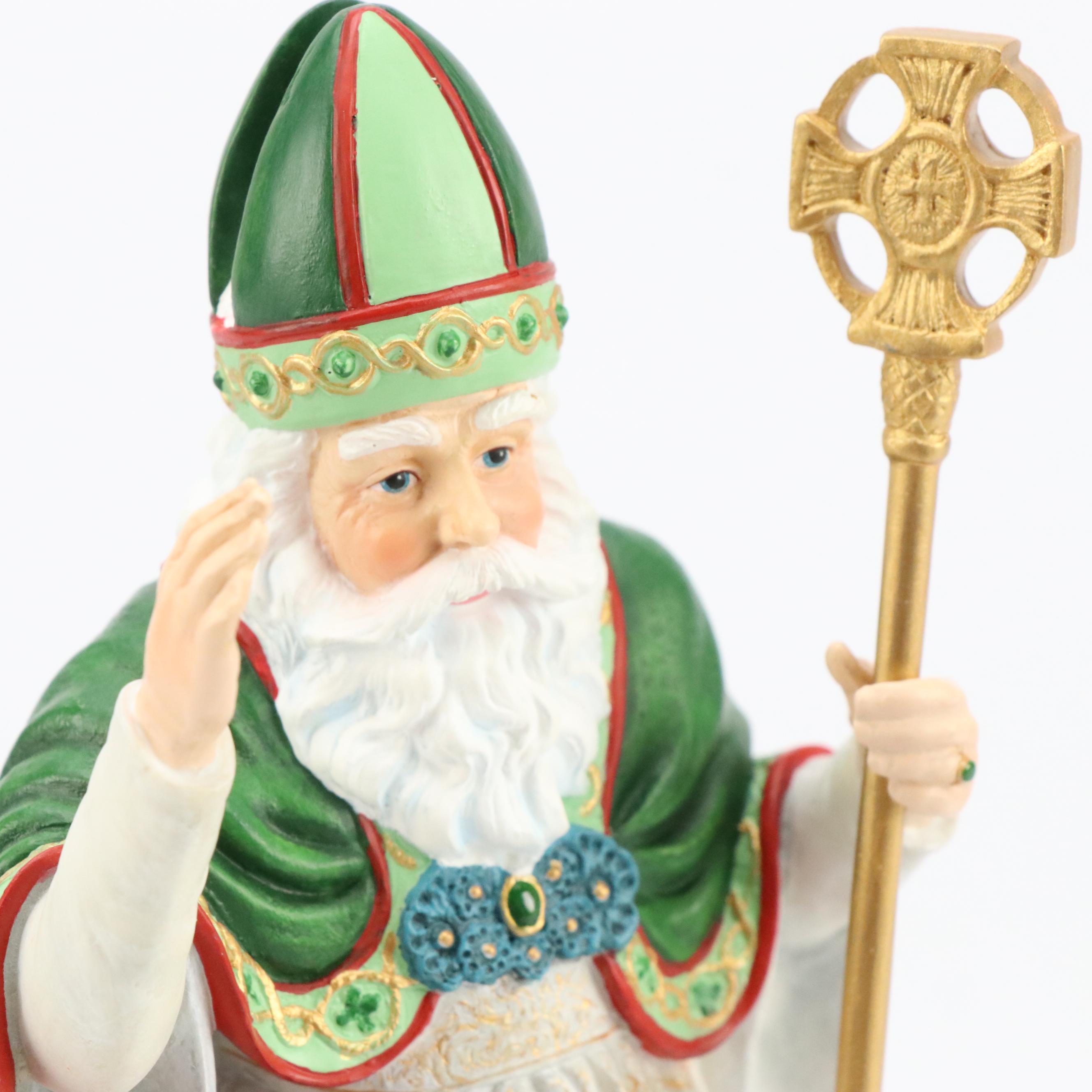 Pipka Santas St. Patrick of Ireland Santa and Lucky Irish Santa Figurines