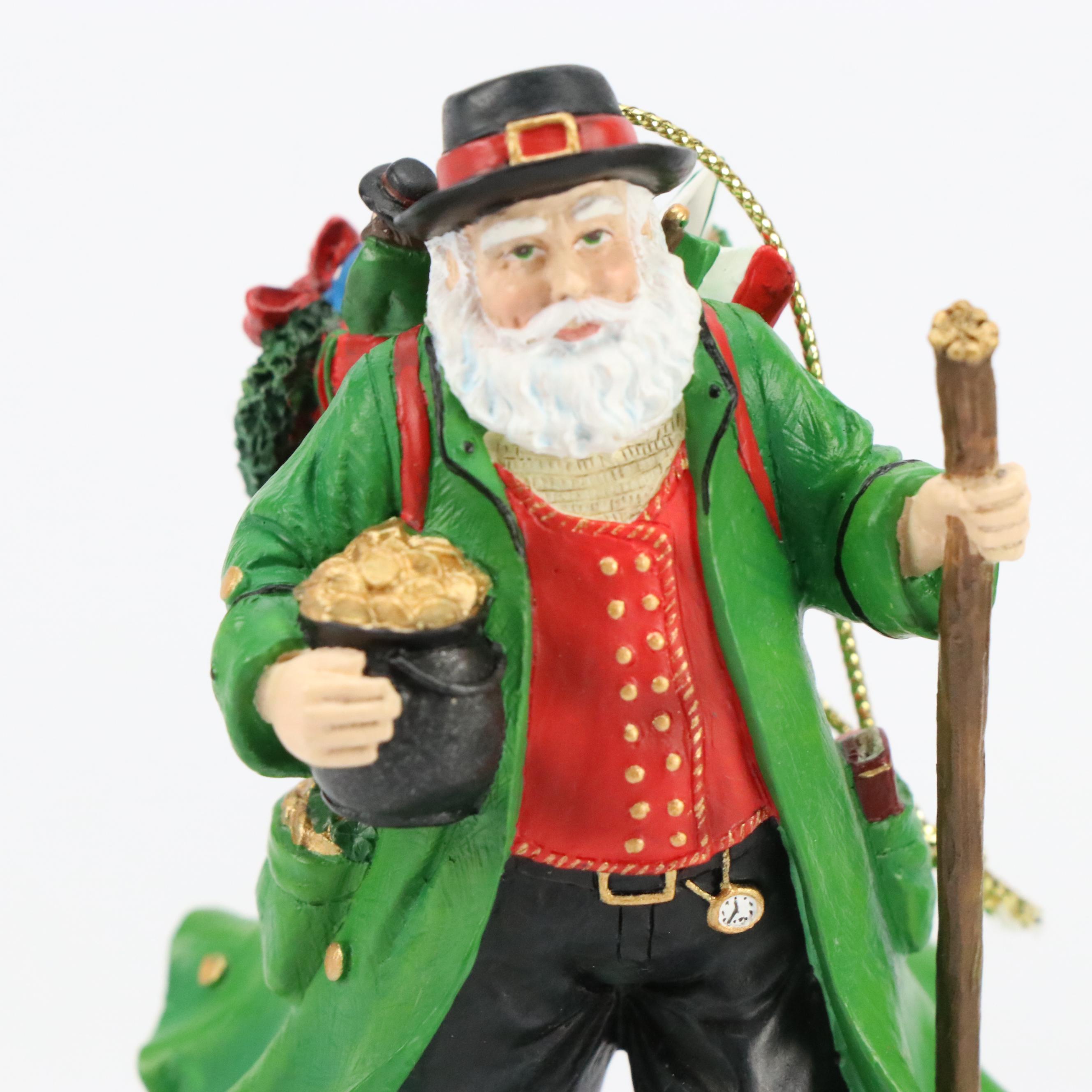 Pipka Santas St. Patrick of Ireland Santa and Lucky Irish Santa Figurines