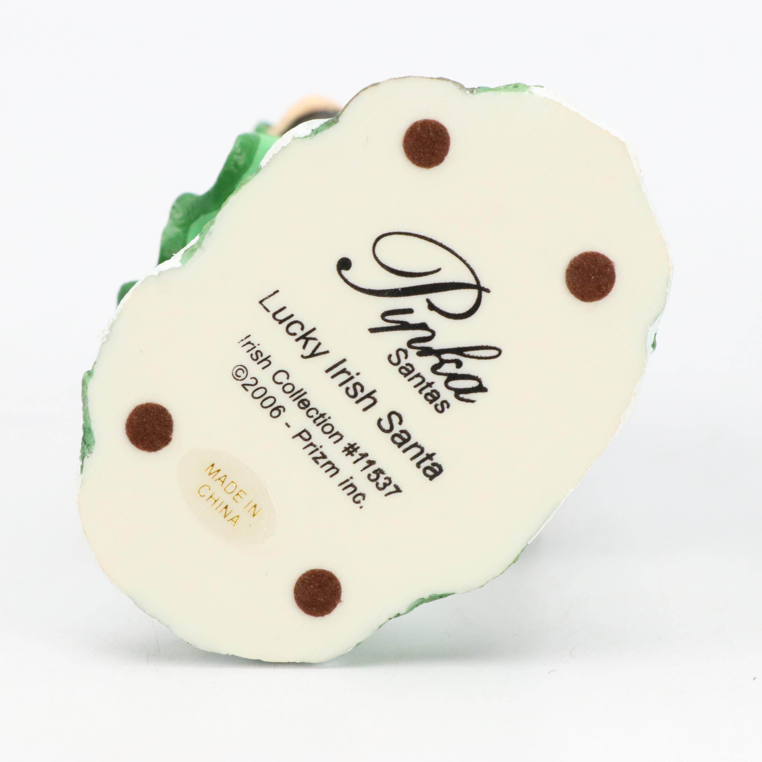 Pipka Santas St. Patrick of Ireland Santa and Lucky Irish Santa Figurines