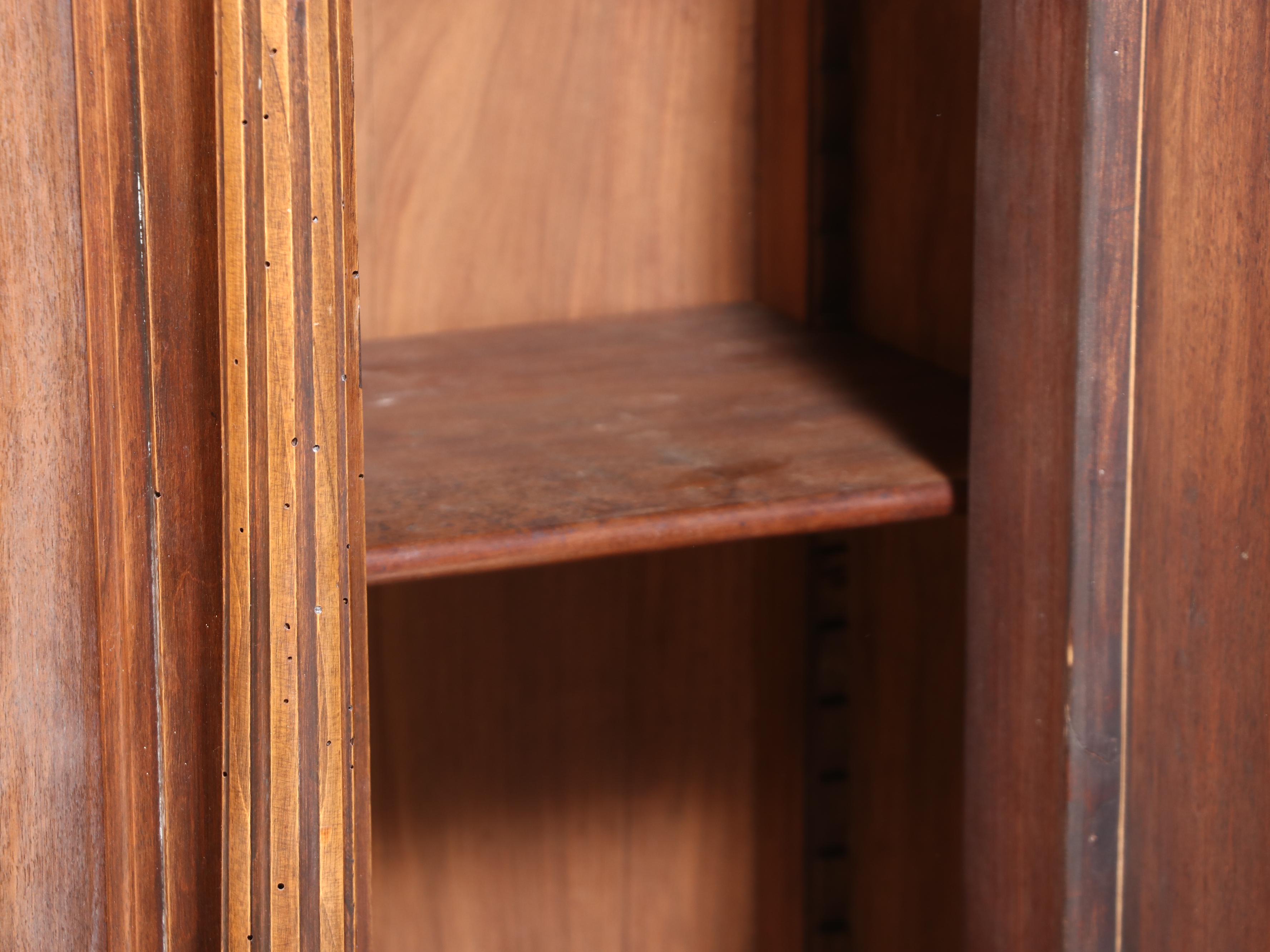 Monumental Renaissance Revival Carved Walnut & Rouge Marble Buffet à Deux Corps