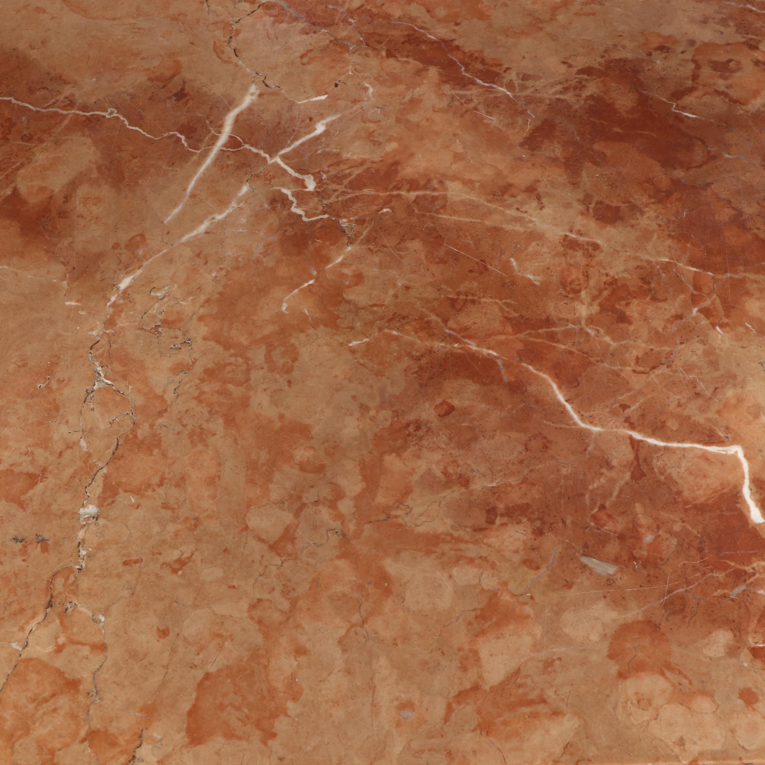 Monumental Renaissance Revival Carved Walnut & Rouge Marble Buffet à Deux Corps