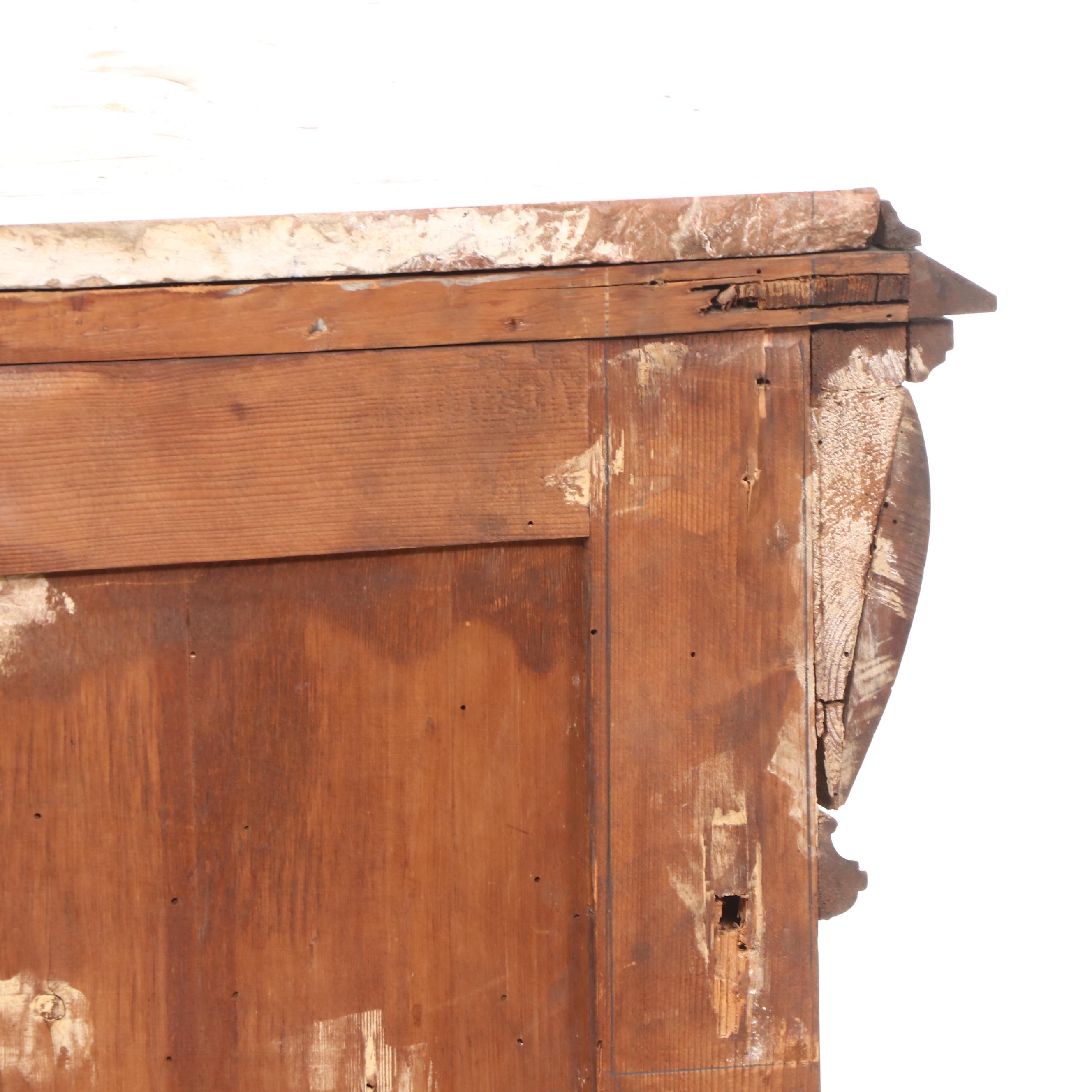 Monumental Renaissance Revival Carved Walnut & Rouge Marble Buffet à Deux Corps