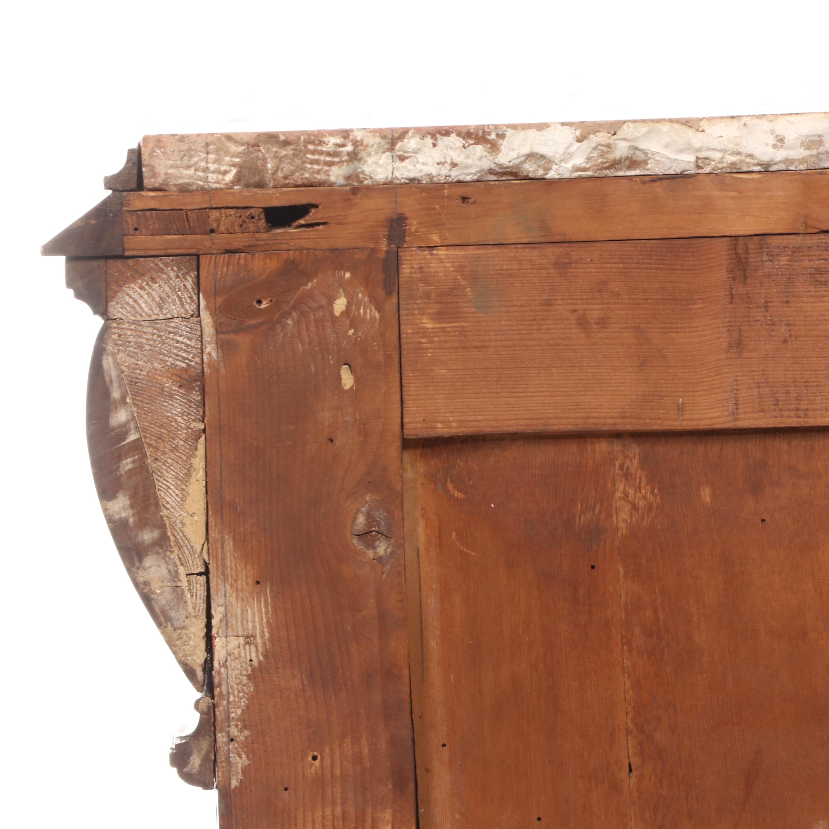 Monumental Renaissance Revival Carved Walnut & Rouge Marble Buffet à Deux Corps