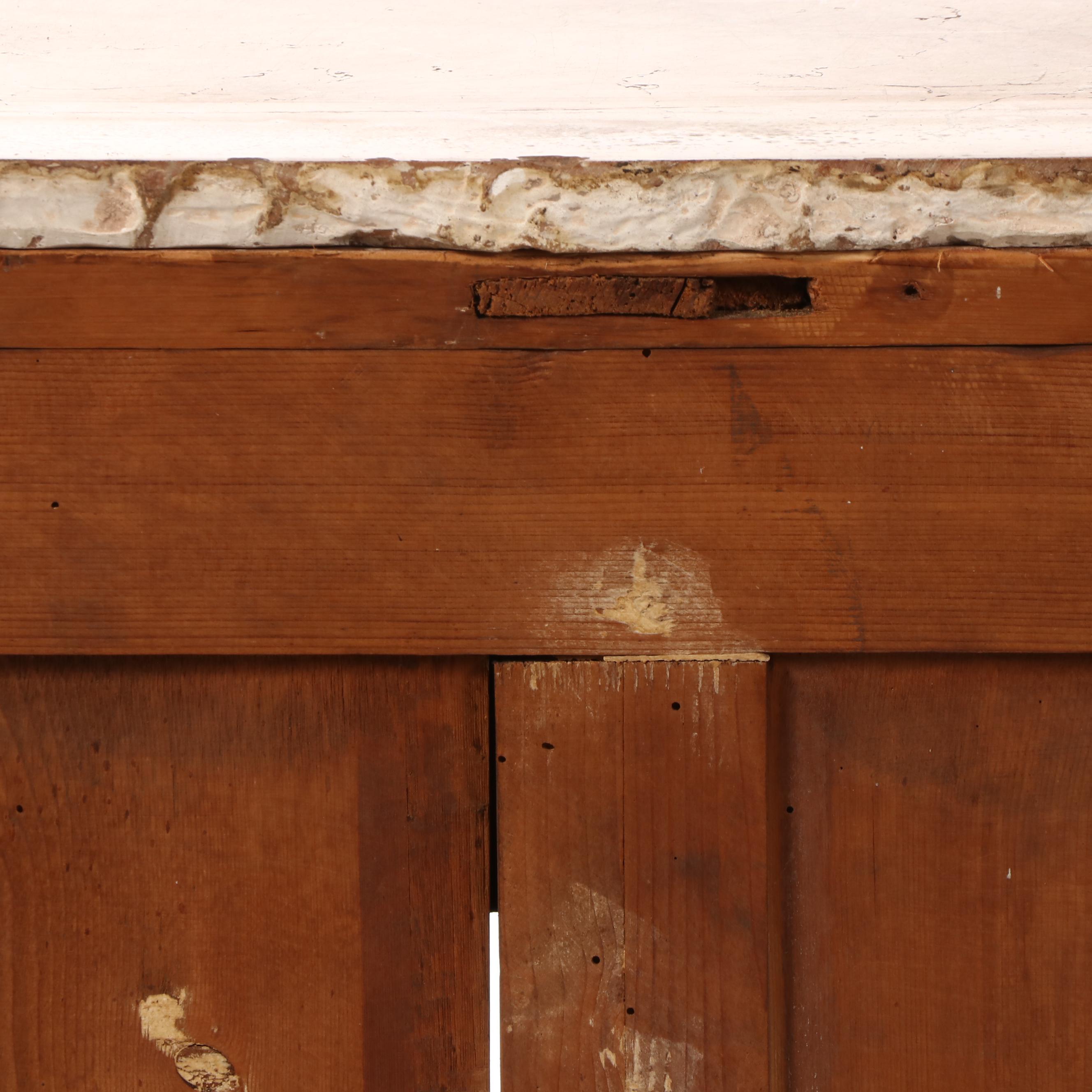 Monumental Renaissance Revival Carved Walnut & Rouge Marble Buffet à Deux Corps
