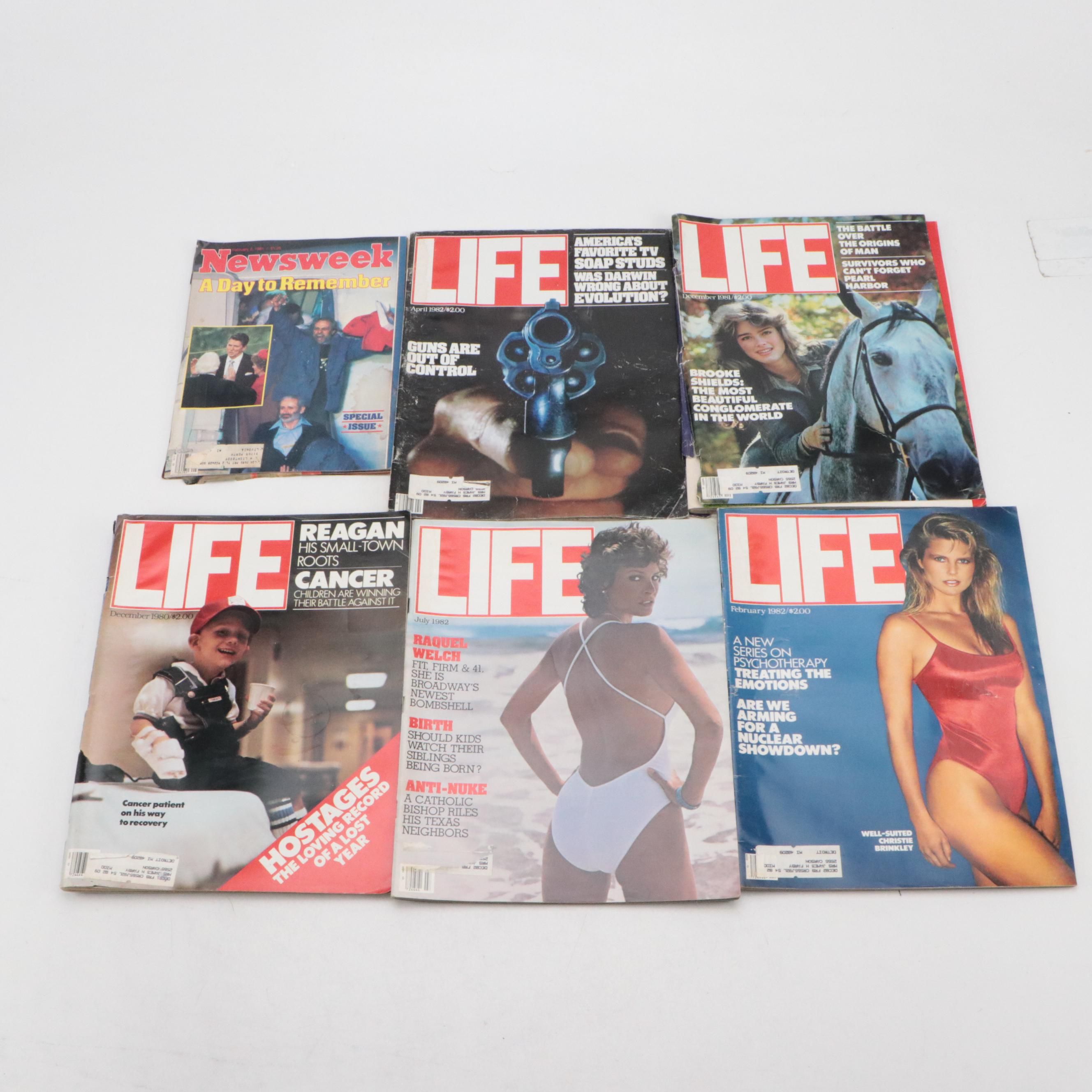 "LIFE" and "Newsweek" Magazines Featuring Ronald Reagan, Brooke Shields and More