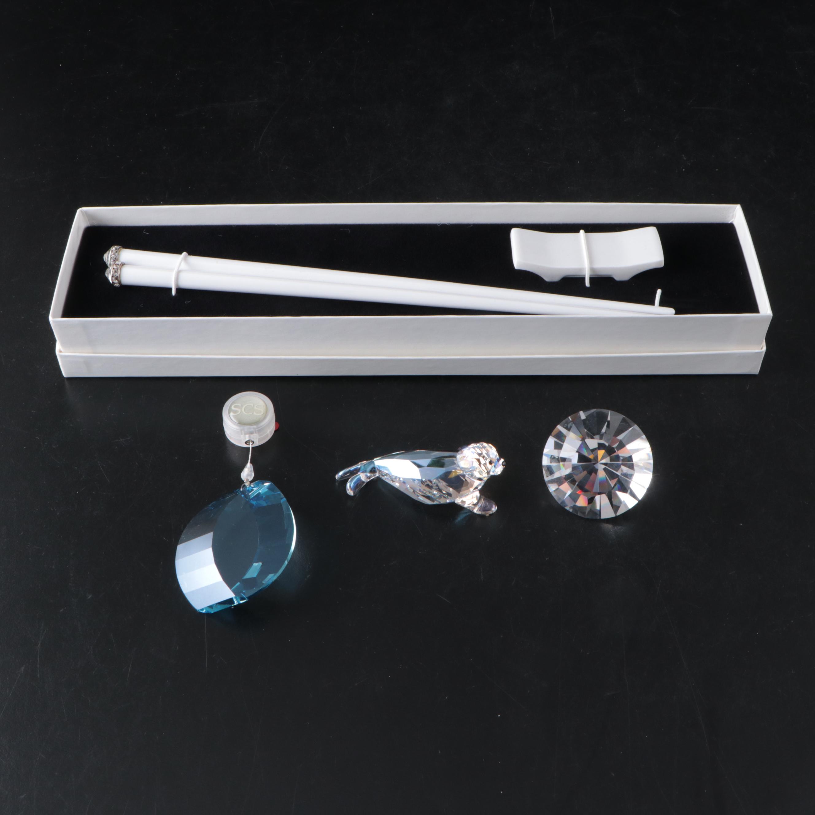 Swarovski Crystal Society Chopsticks with Other Figurines and Decor