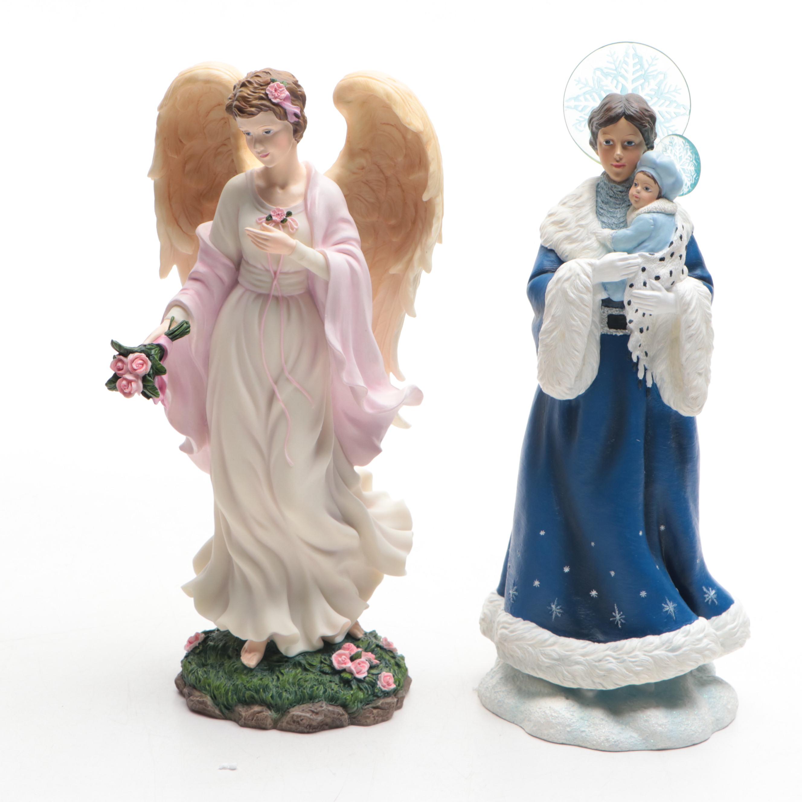 Pipka Santas Nativity Tree, Lady of Snow, Faith and Our Lady Loreto Figurines