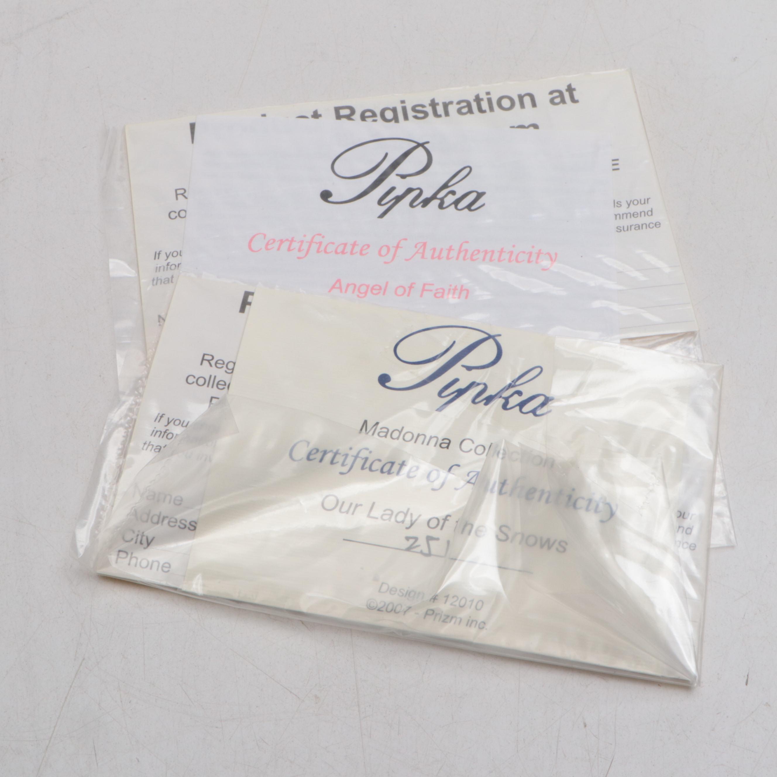 Pipka Santas Nativity Tree, Lady of Snow, Faith and Our Lady Loreto Figurines