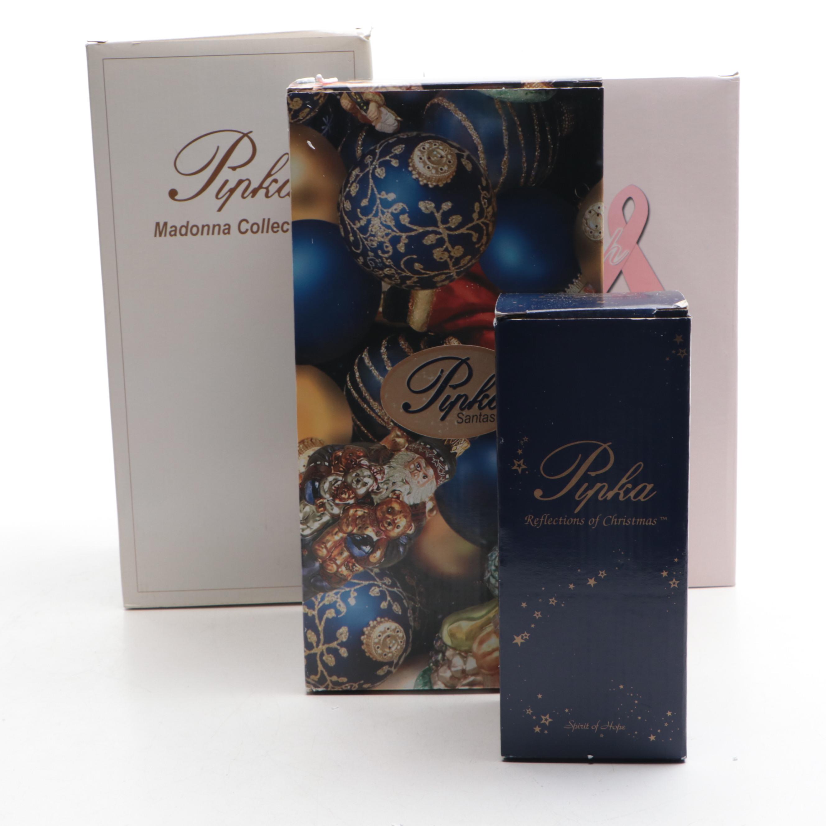 Pipka Santas Nativity Tree, Lady of Snow, Faith and Our Lady Loreto Figurines