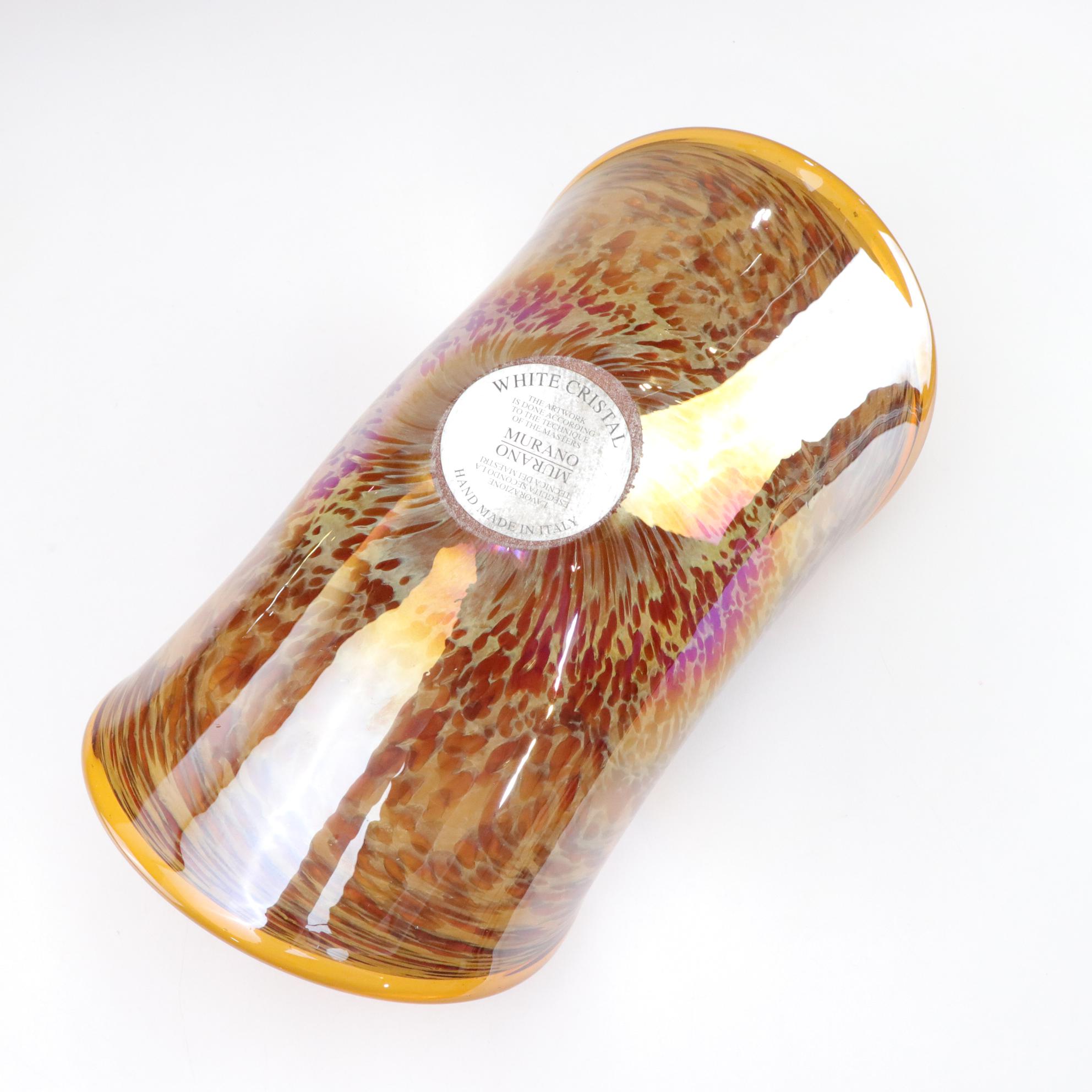 White Cristal Murano Art Glass Bowl, 21st Century