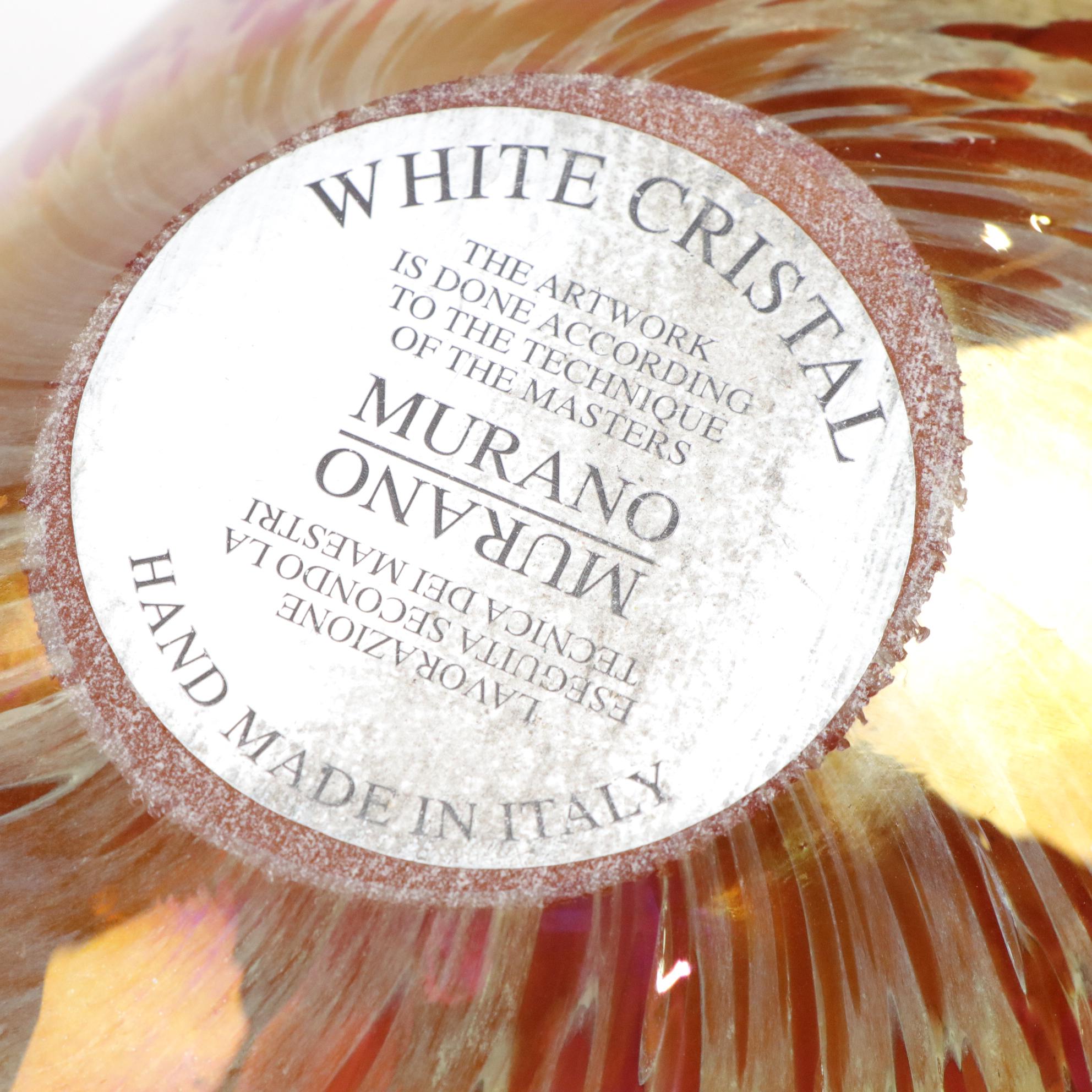 White Cristal Murano Art Glass Bowl, 21st Century