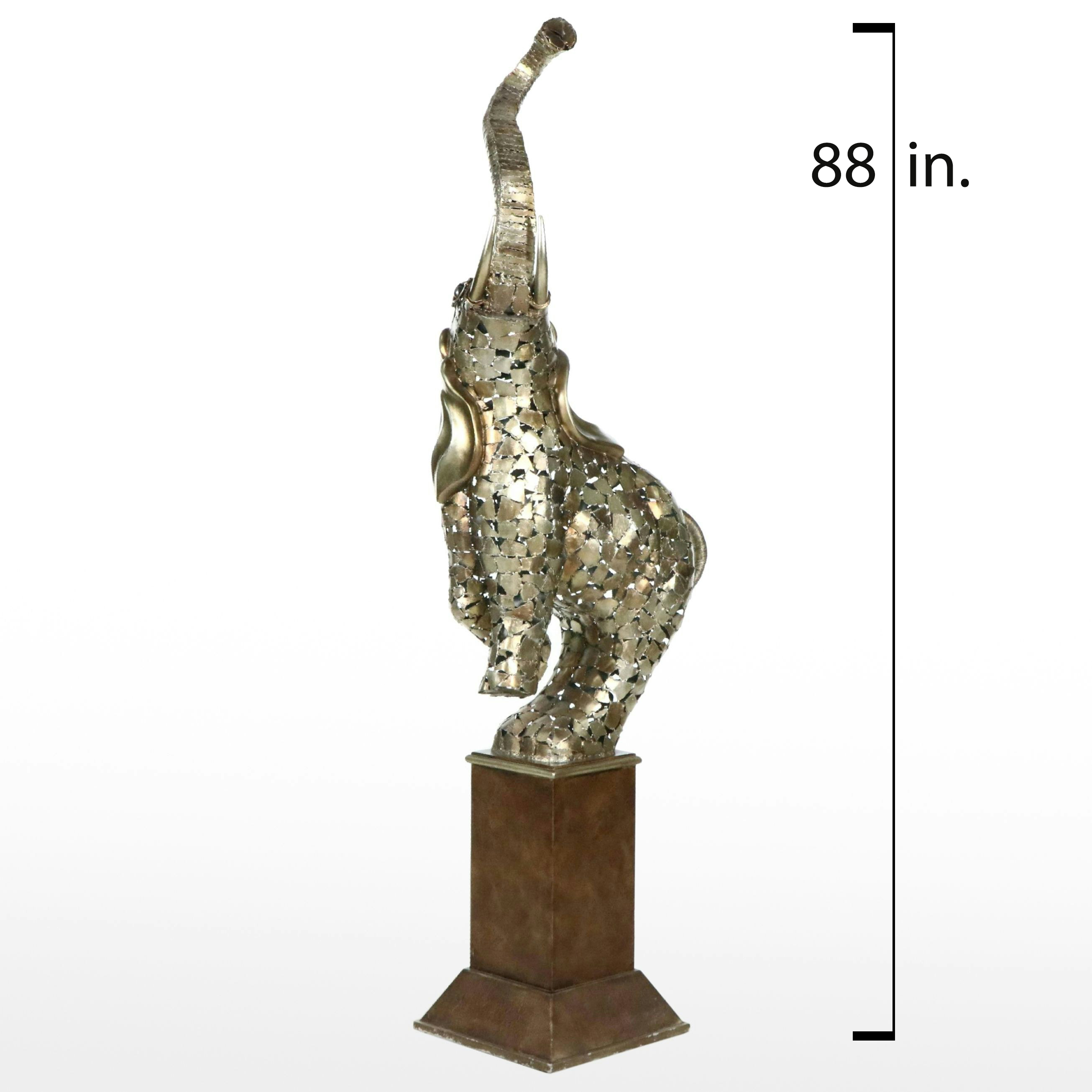 Painted Welded Steel Elephant Sculpture