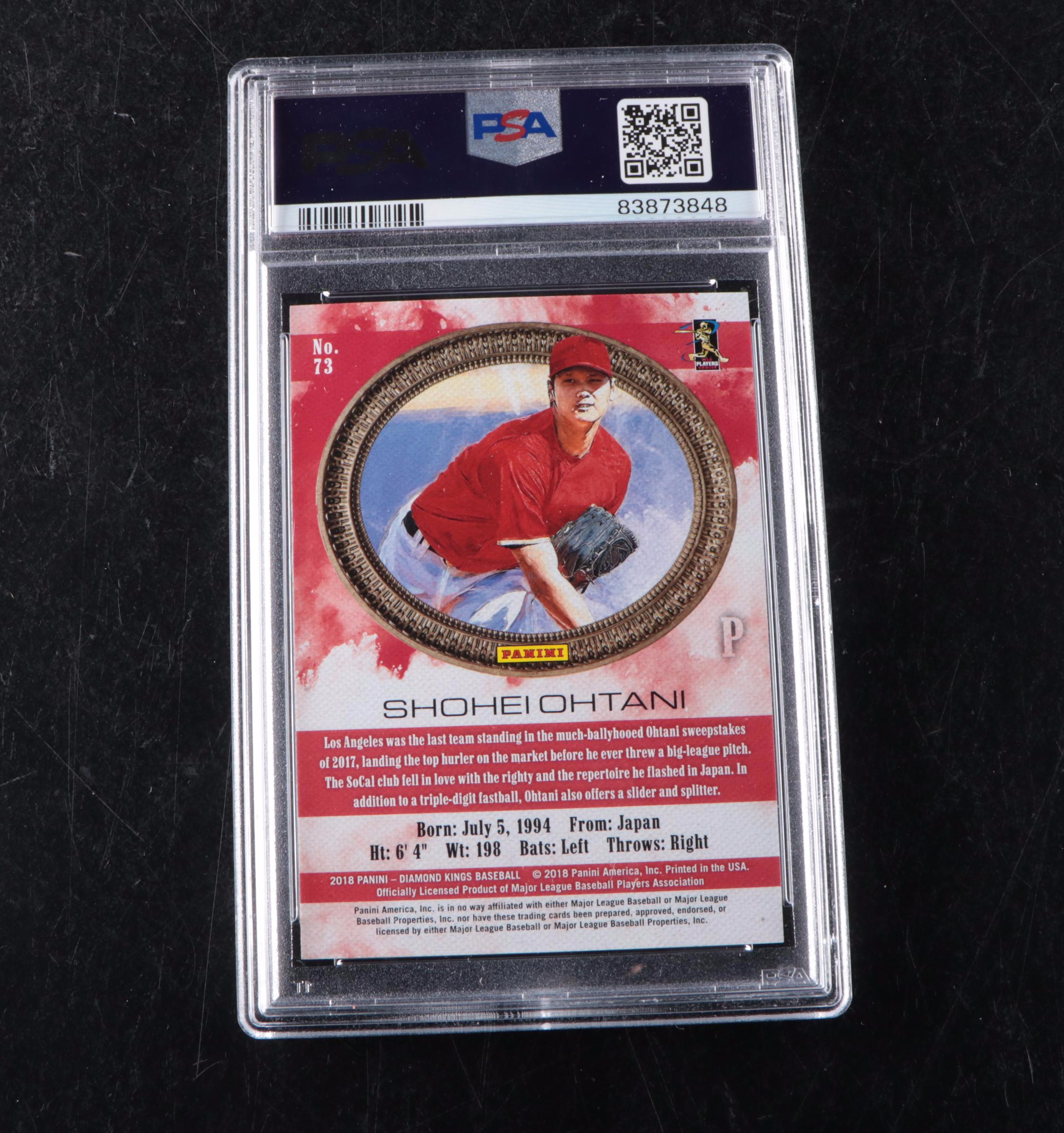 2018 Panini Diamond Kings Shohei Ohtani Rookie Baseball Card #73 Graded PSA 10
