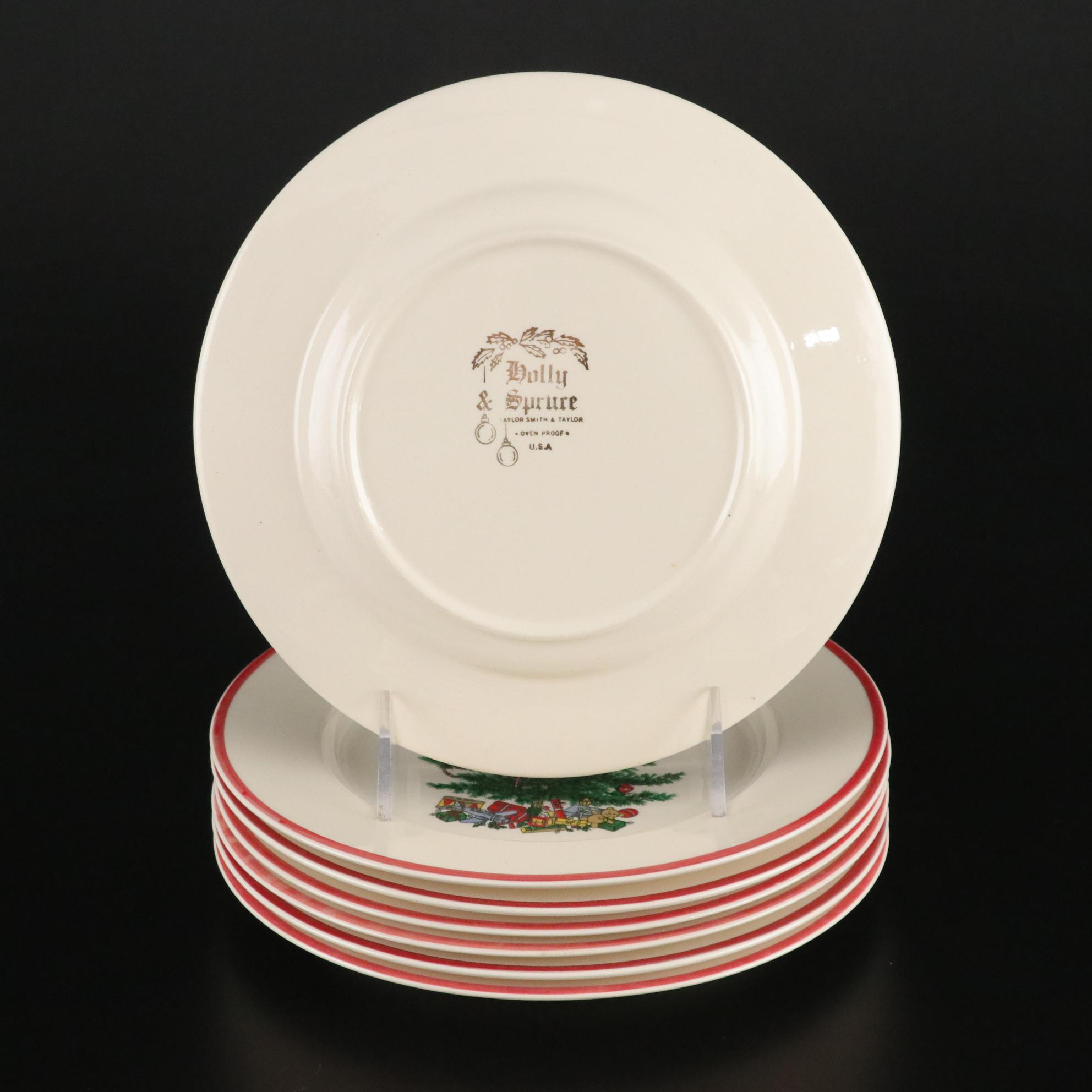 Taylor,Smith & Taylor "Holly Spruce" Christmas Dinnerware
