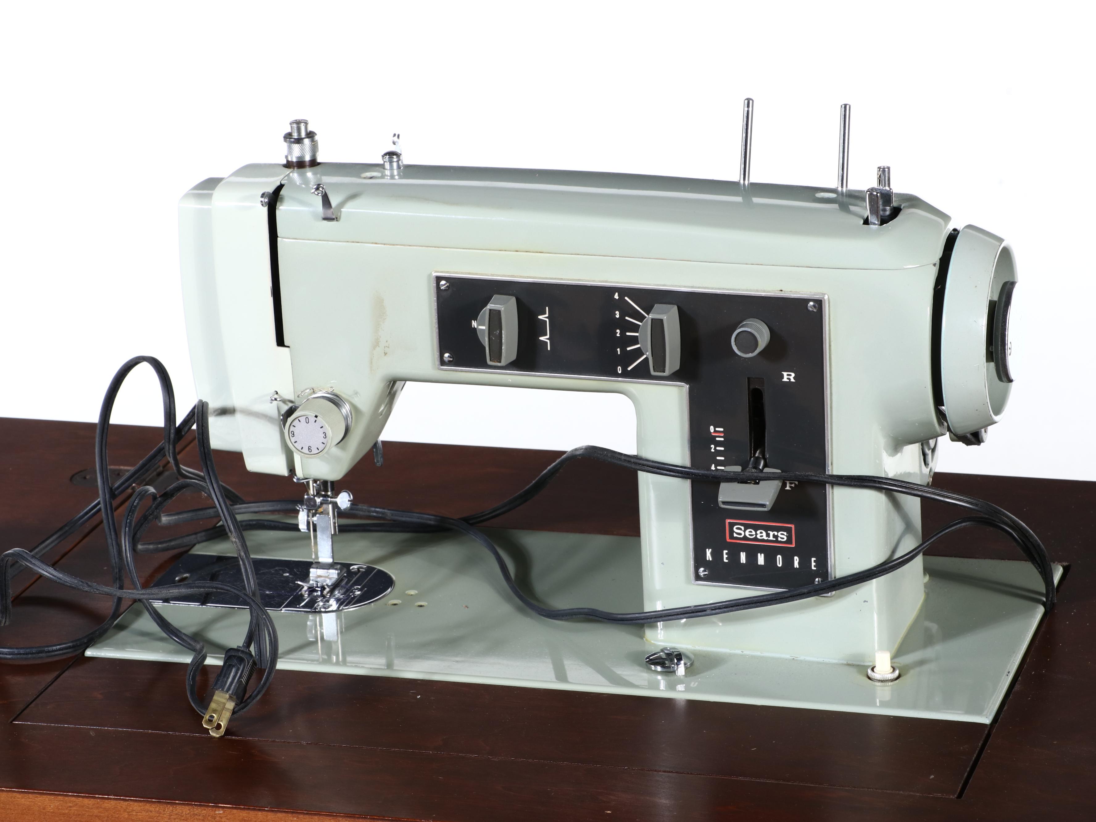 Sears Kenmore Model 566 9102 Sewing Machine and Cabinet