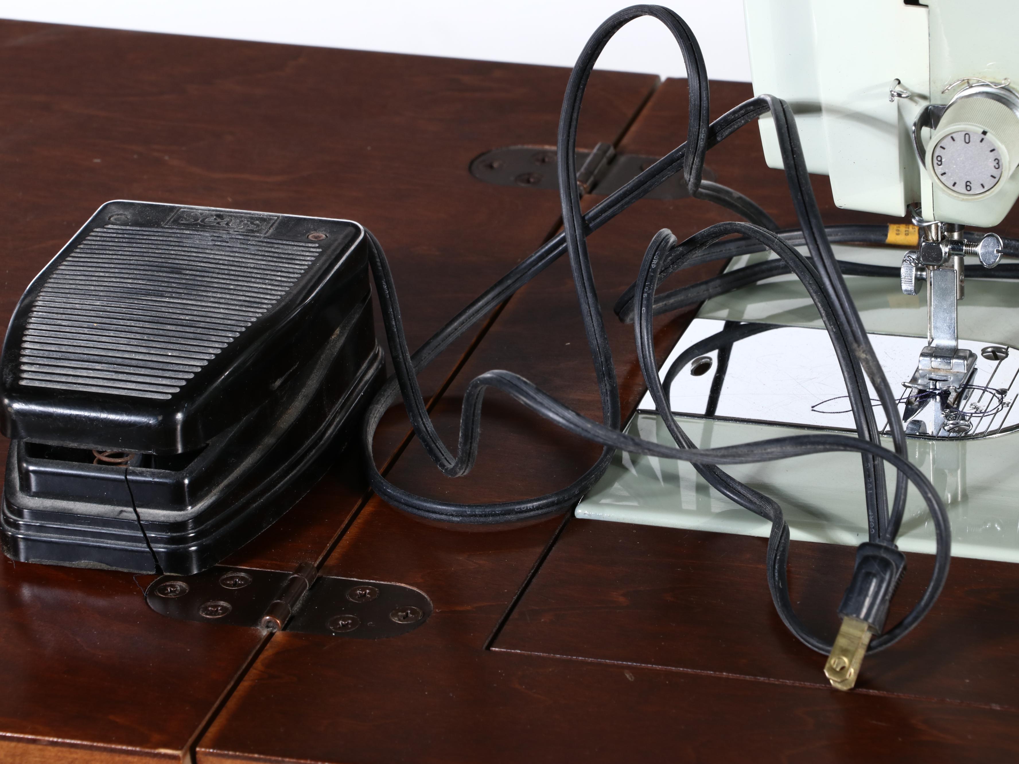 Sears Kenmore Model 566 9102 Sewing Machine and Cabinet