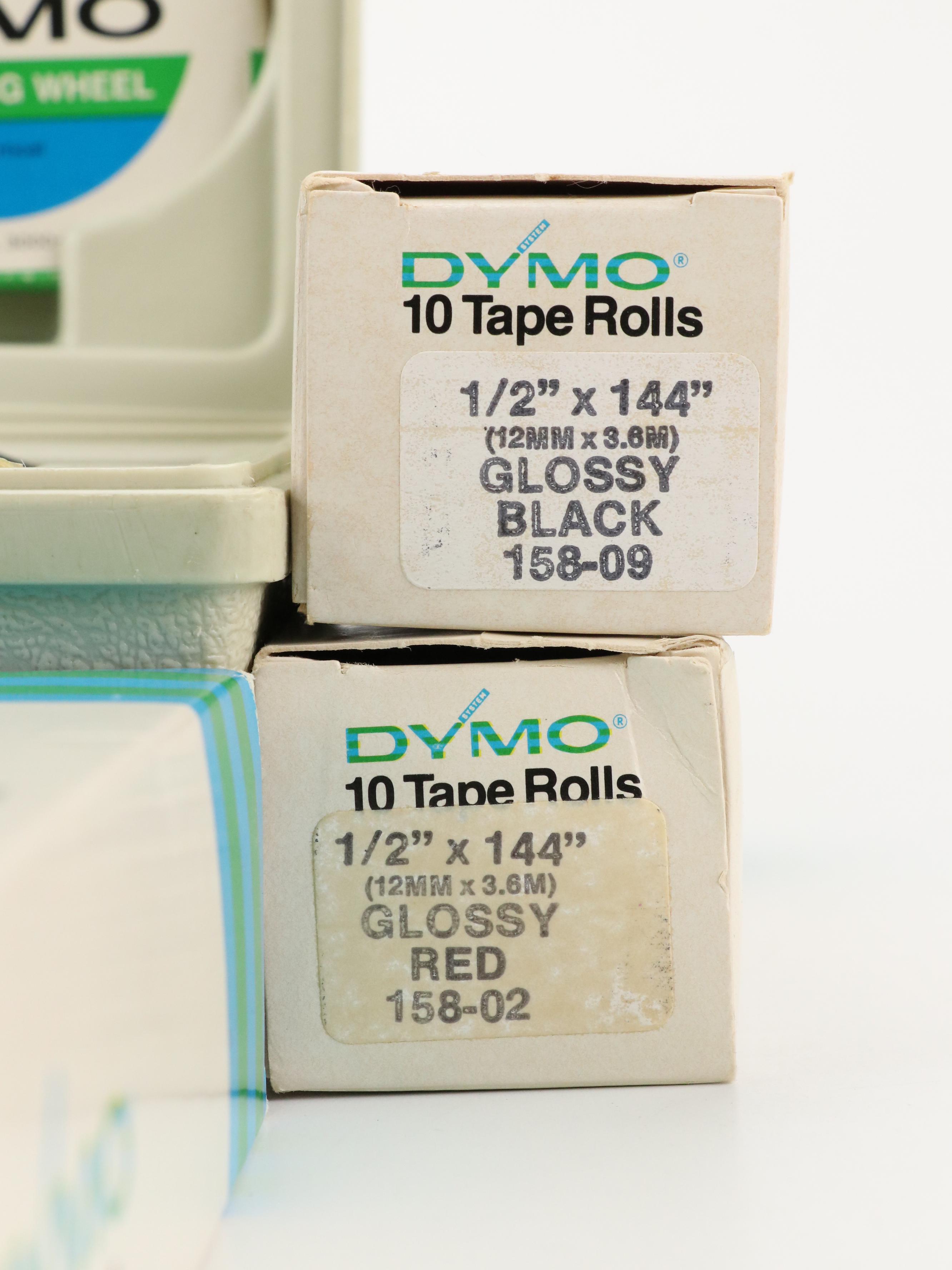 Dymo Label Maker with Tape Rolls, Embossing Wheels, Accessories