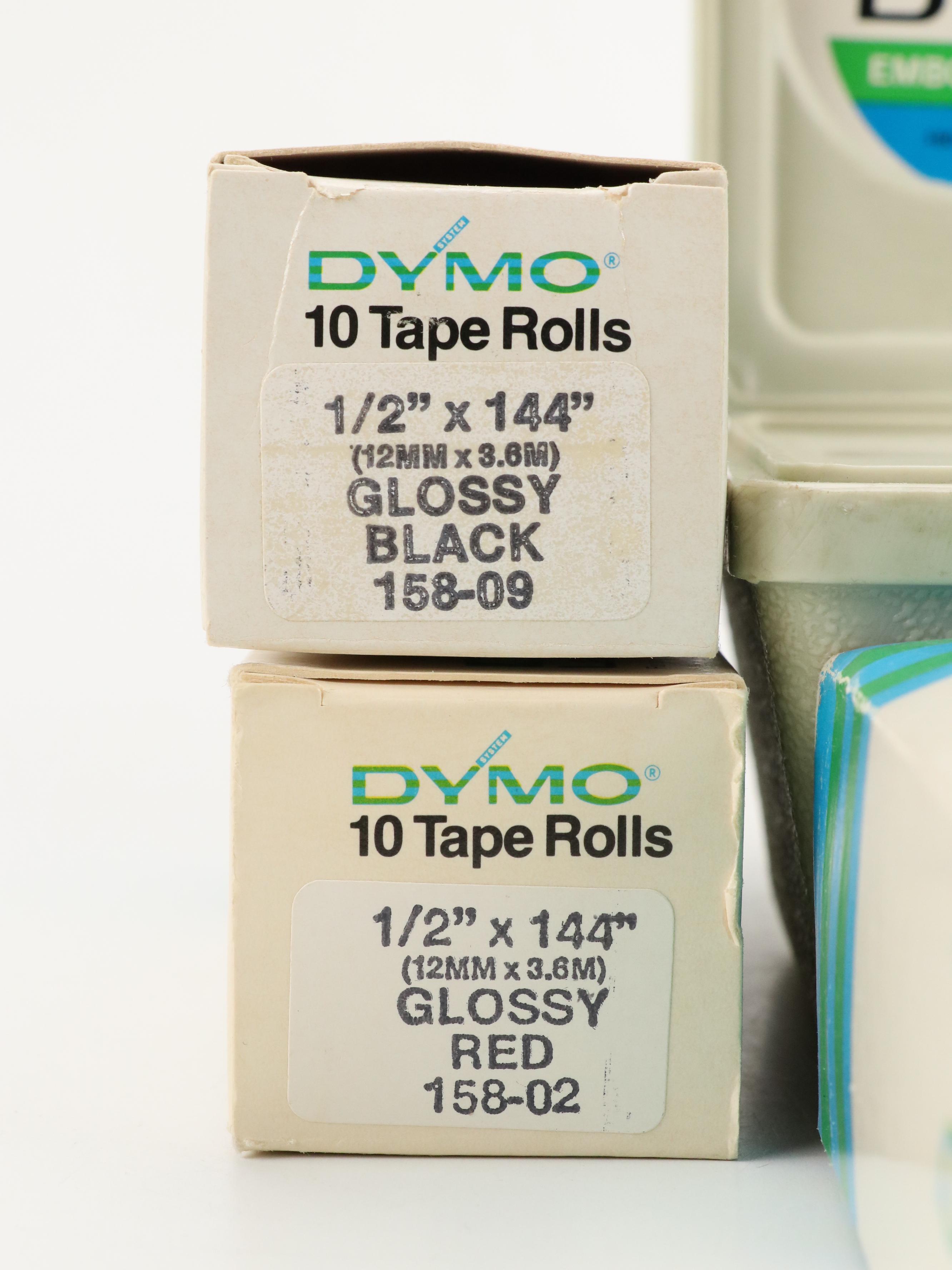 Dymo Label Maker with Tape Rolls, Embossing Wheels, Accessories