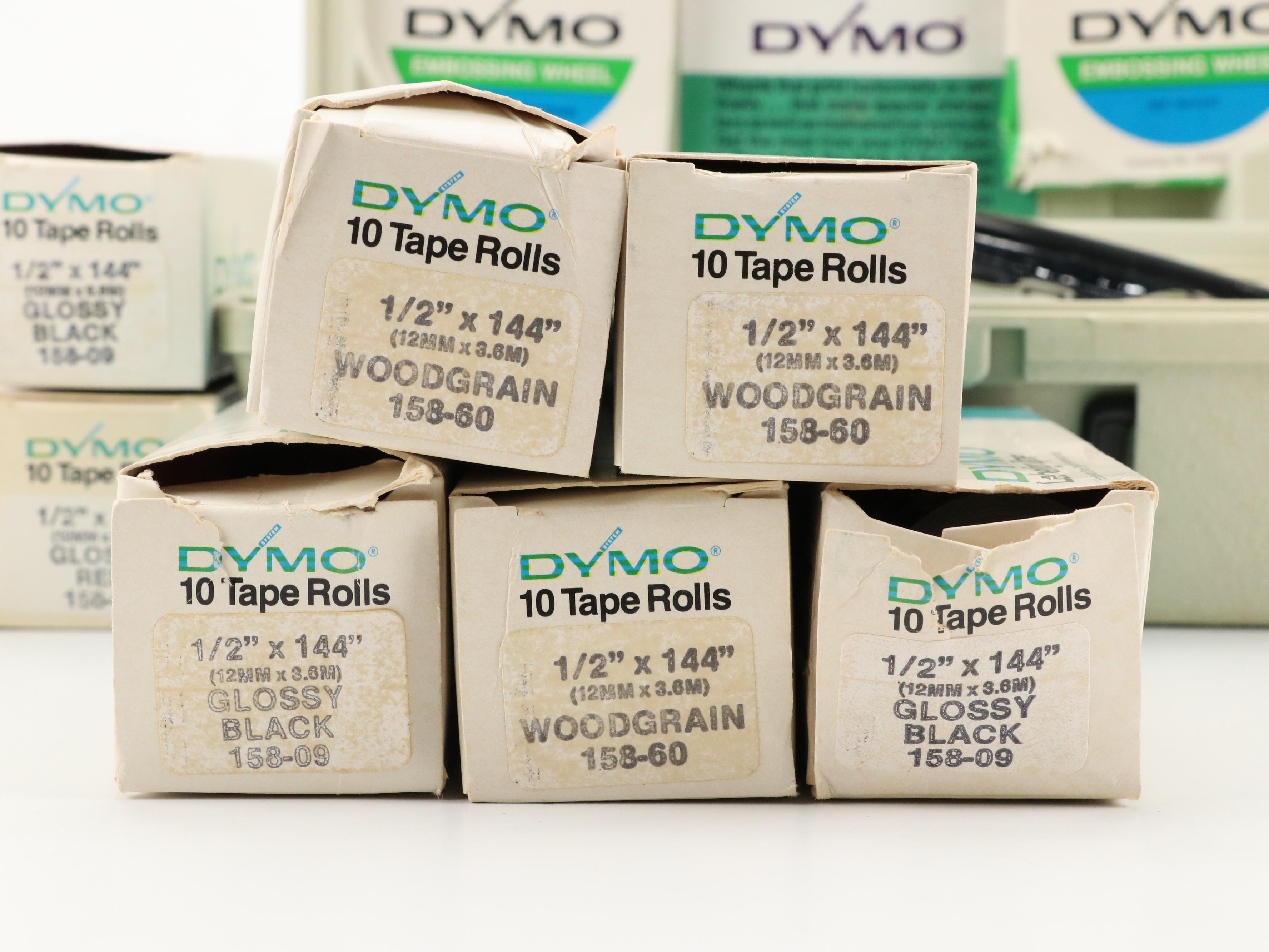 Dymo Label Maker with Tape Rolls, Embossing Wheels, Accessories
