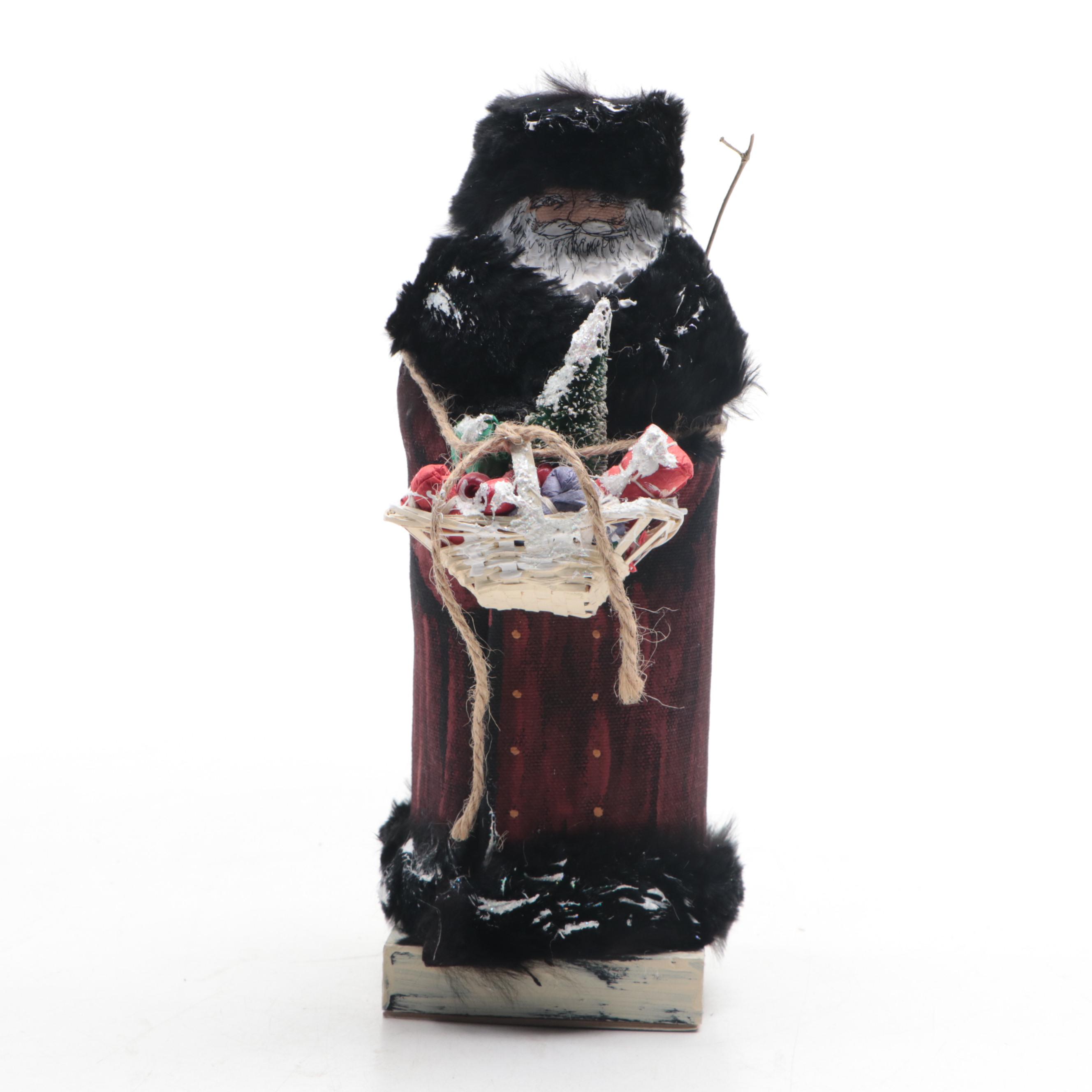 Handmade Wood, Fabric, and Other Santa Claus Figures
