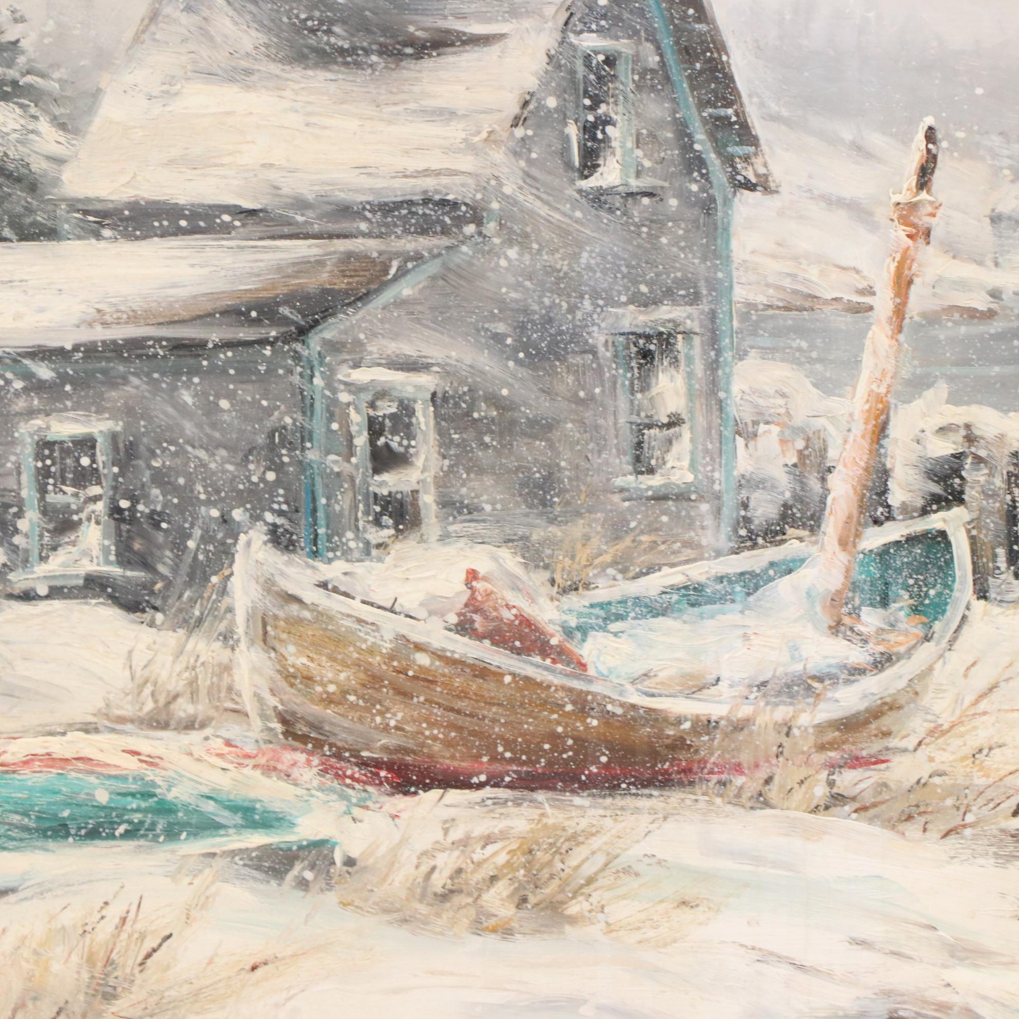 Sandra James Winter Seascape Oil Painting