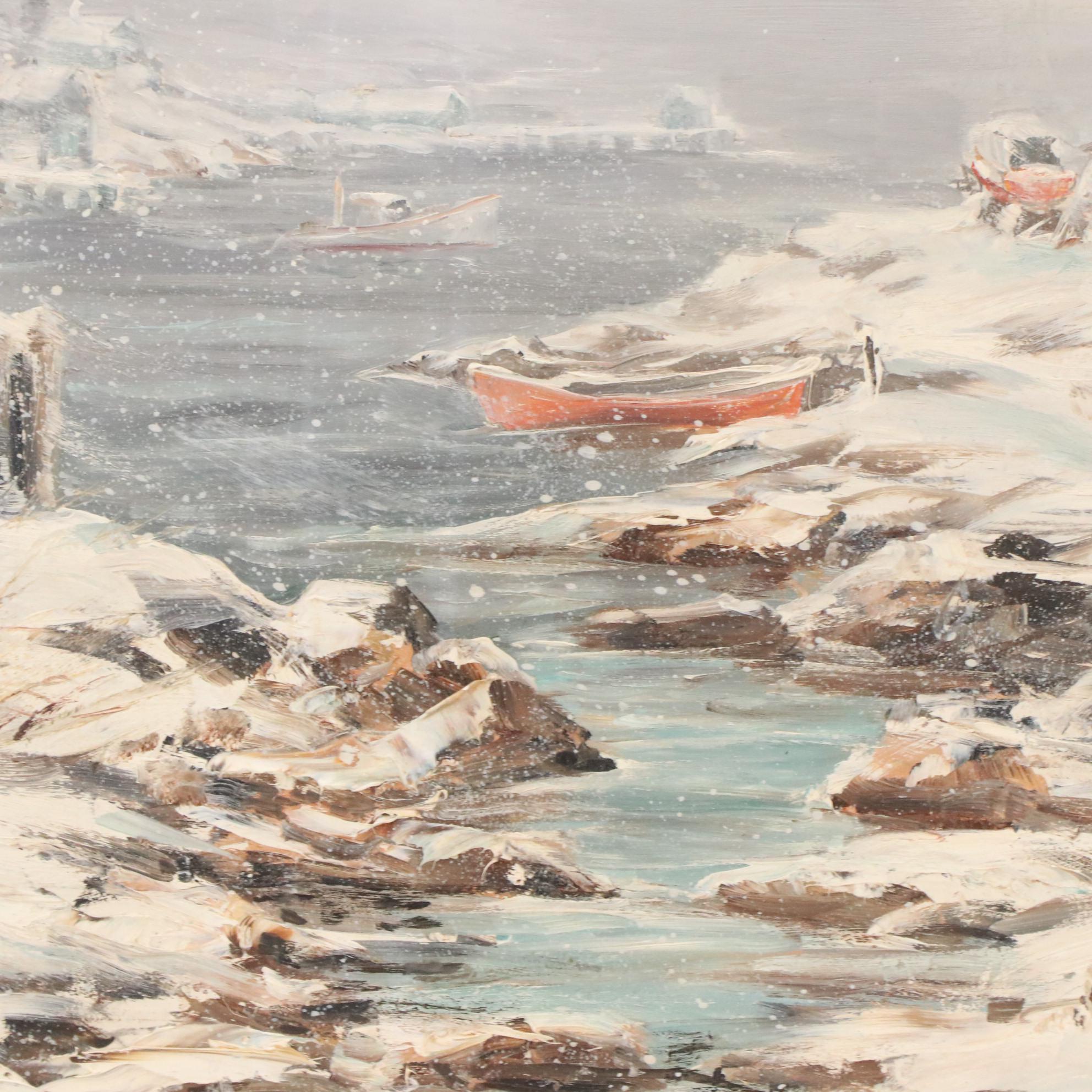 Sandra James Winter Seascape Oil Painting