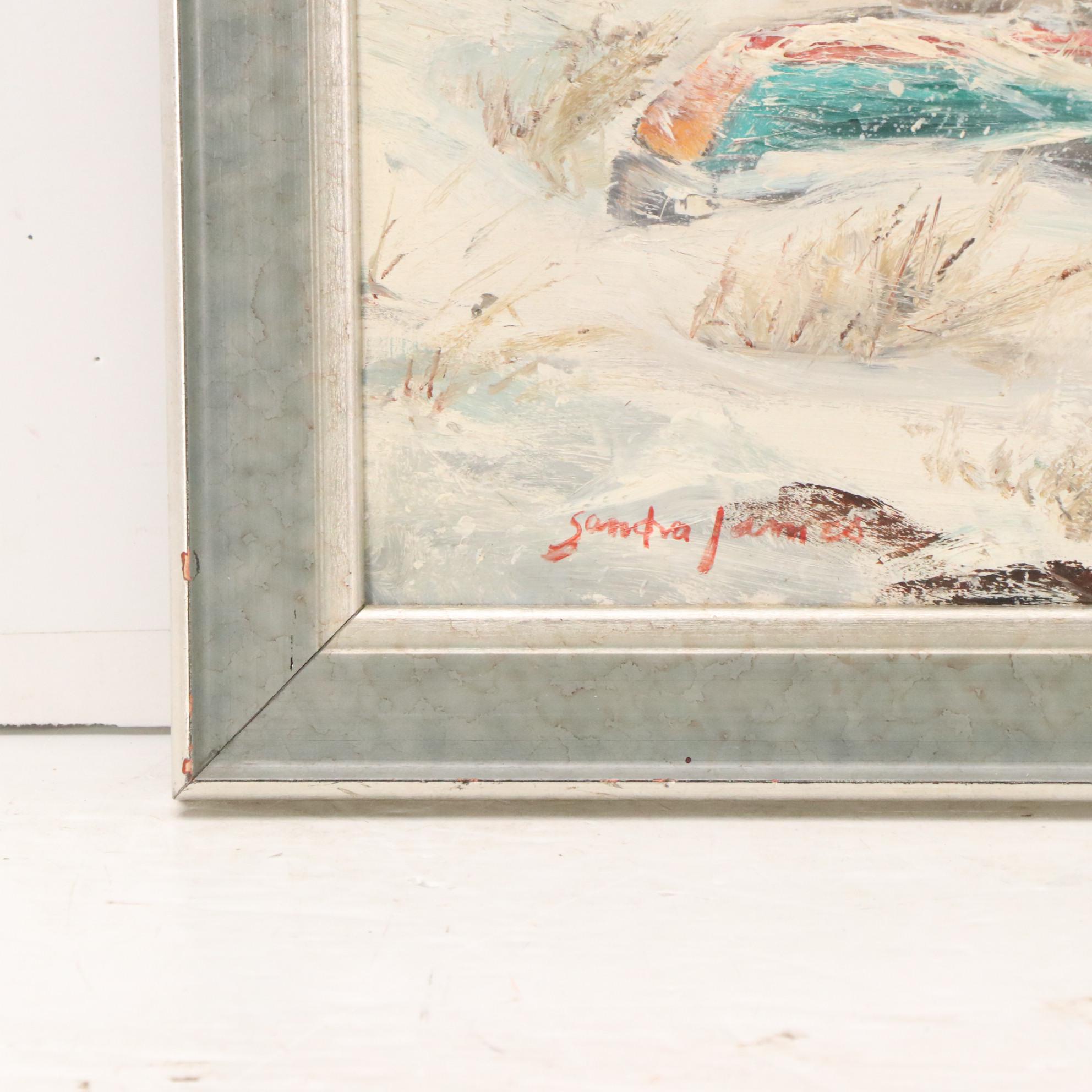 Sandra James Winter Seascape Oil Painting