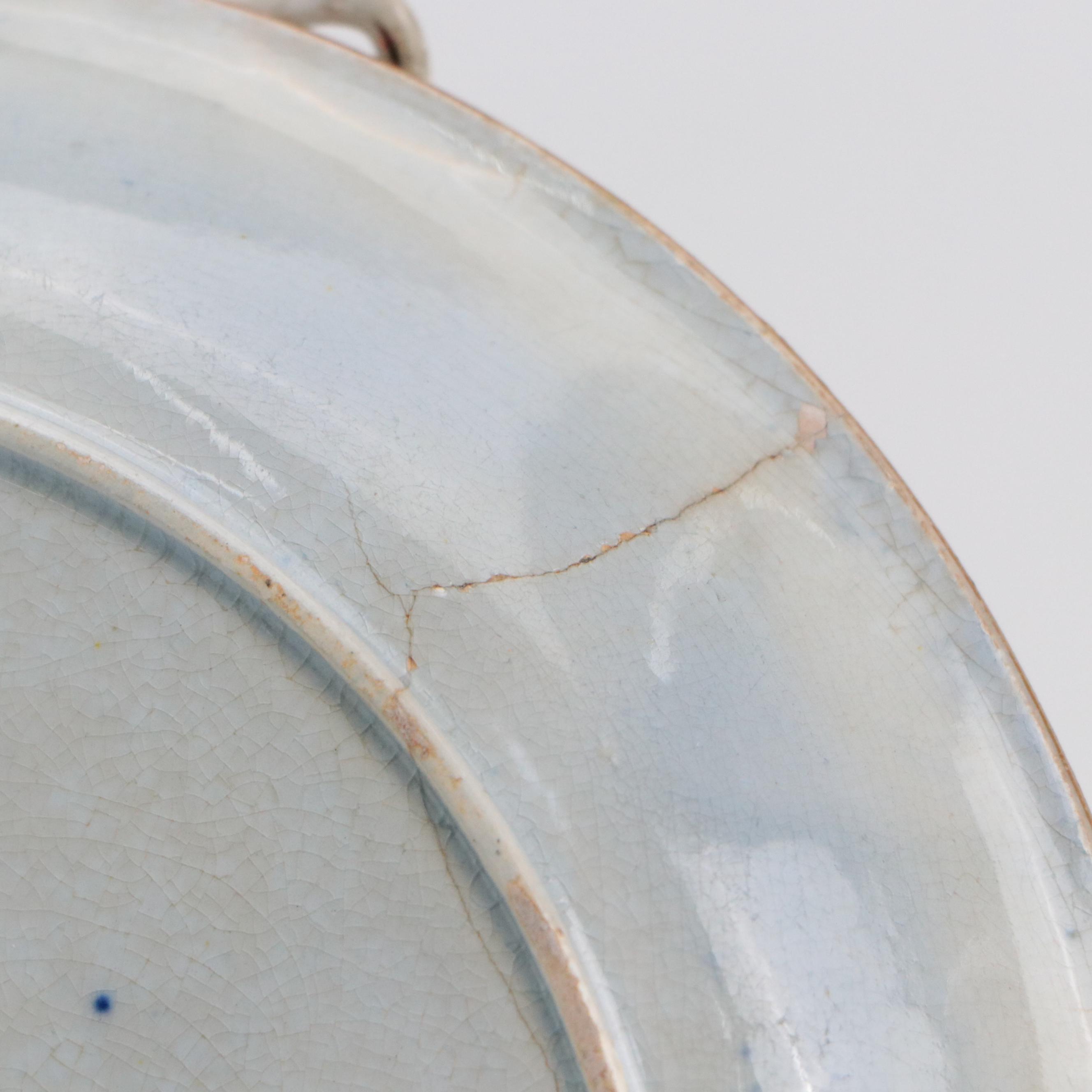 Chinese Porcelain Lidded Vessel with English Earthenware Chinoiserie Tableware