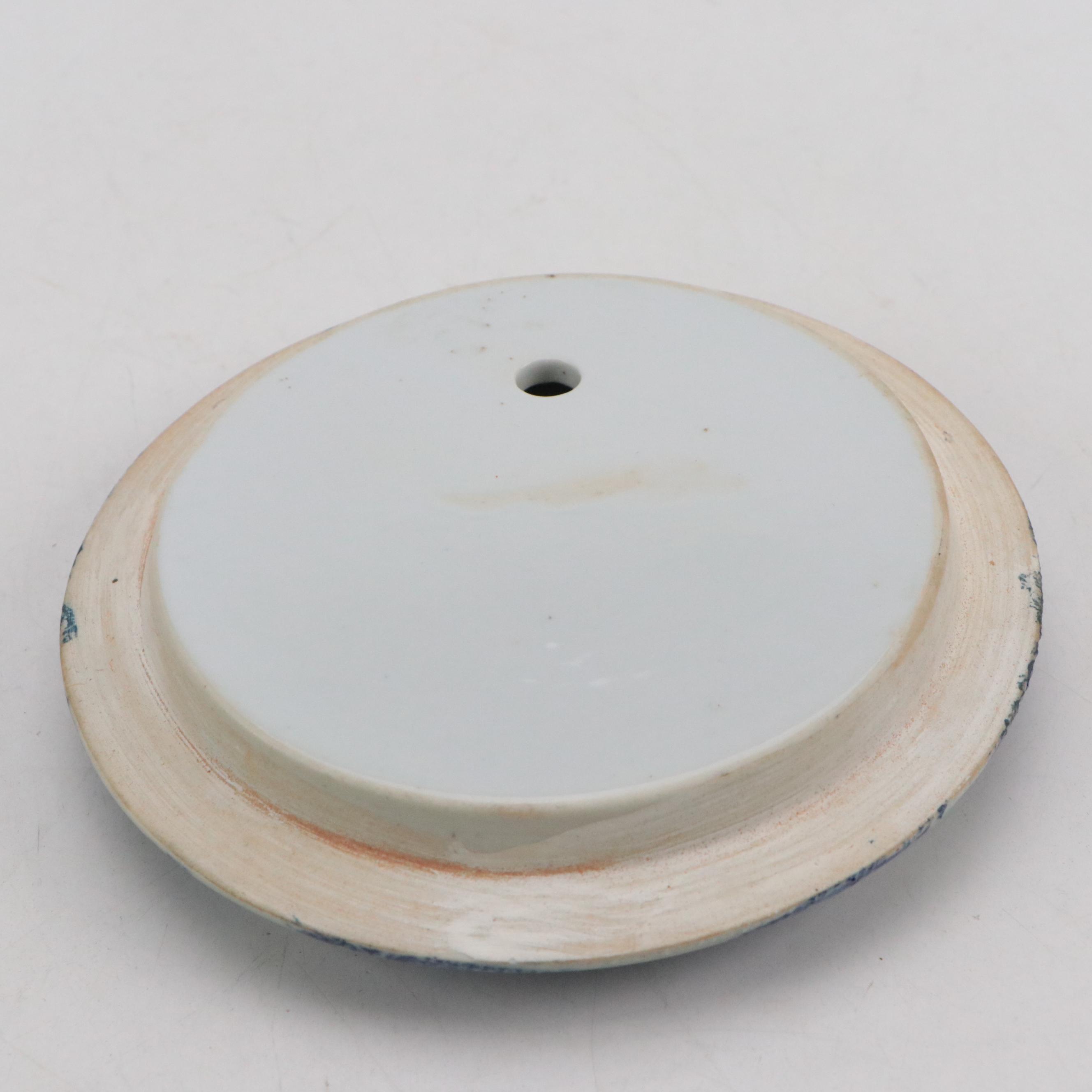 Chinese Porcelain Lidded Vessel with English Earthenware Chinoiserie Tableware